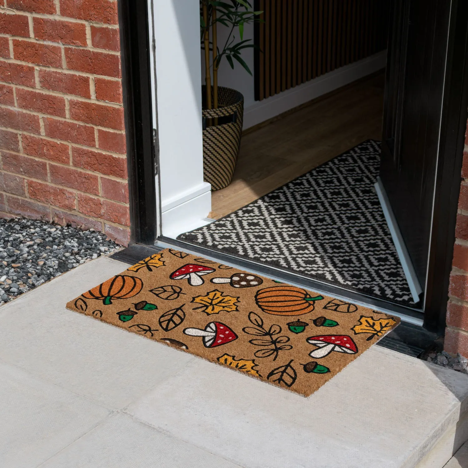 Autumn Latex Backed Coir Entrance Doormat - Brown alternate view