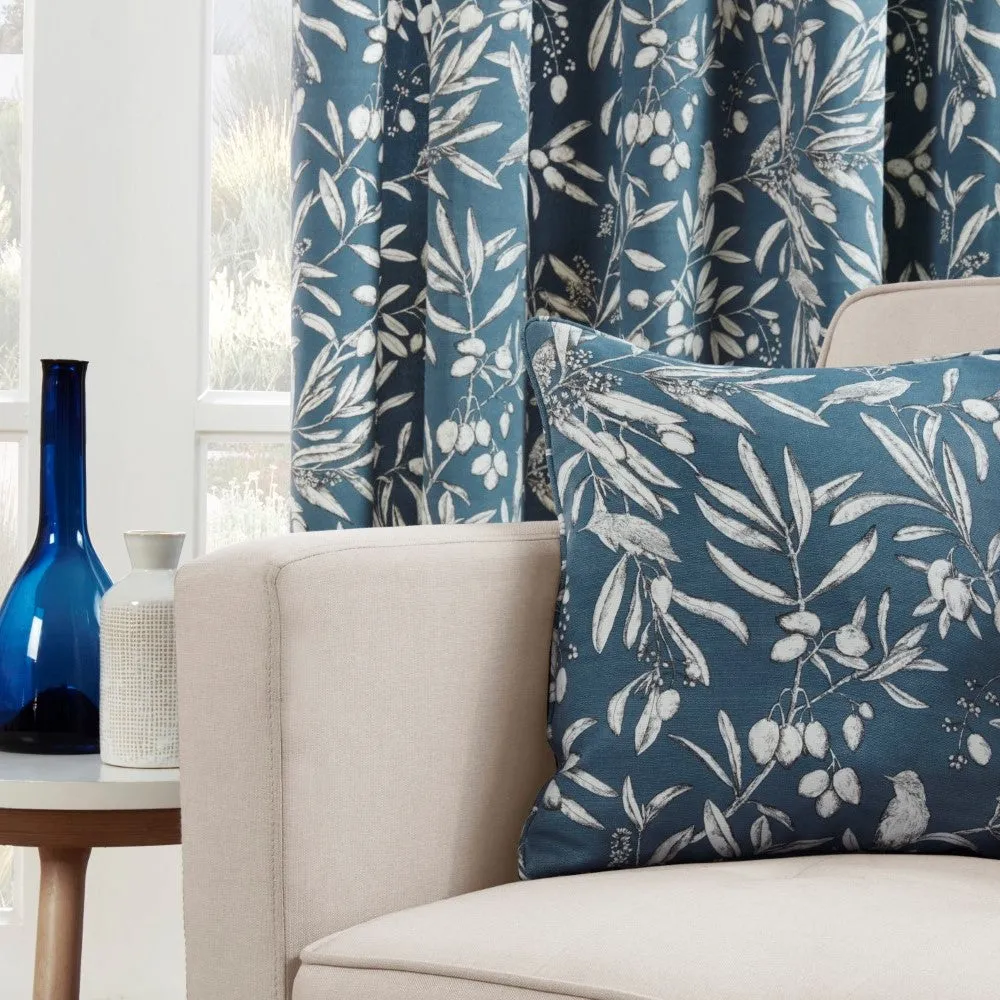 Aviary Woodland Cushion - Blue by Julian Charles