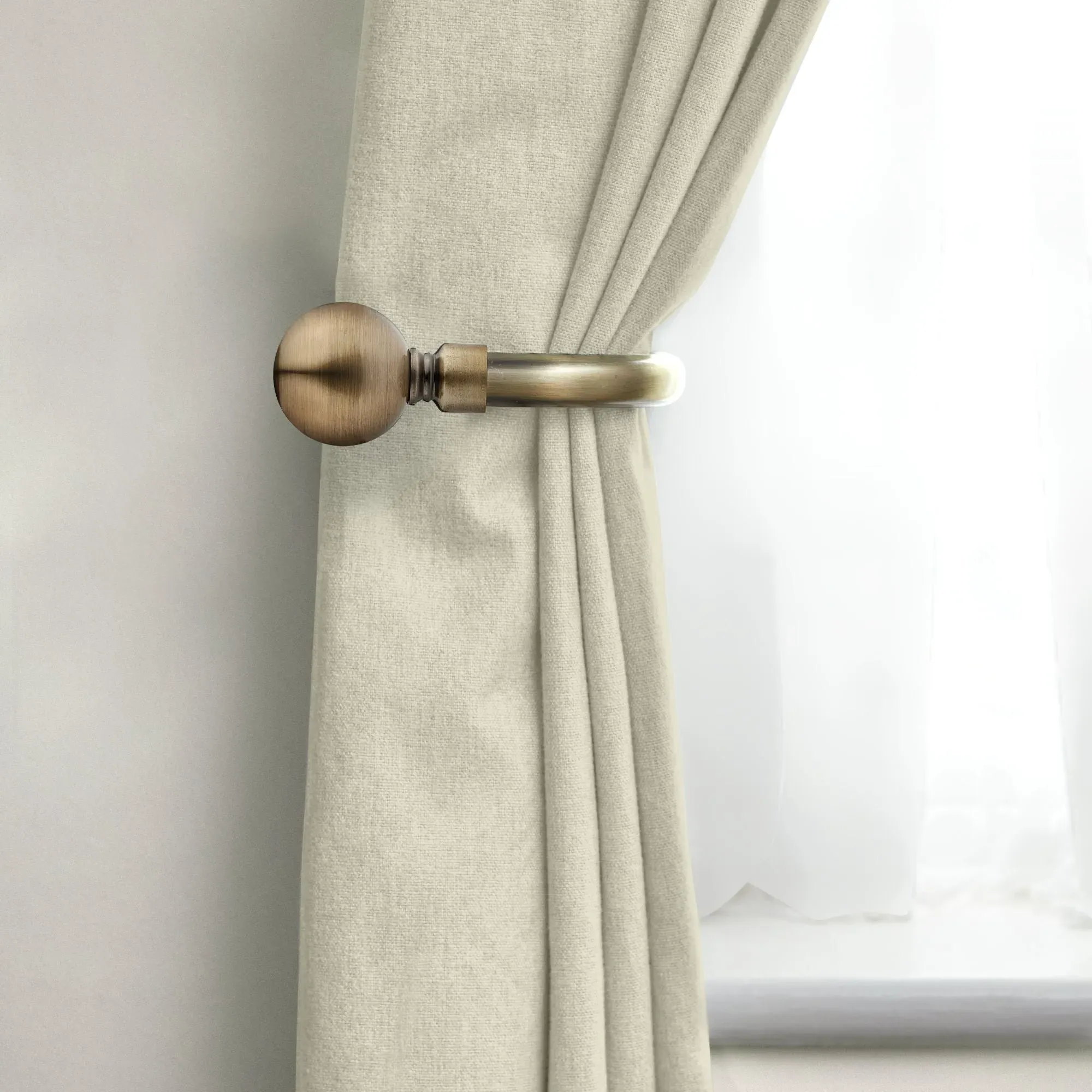 Ball Curtain Holdbacks Pair - Antique Brass product