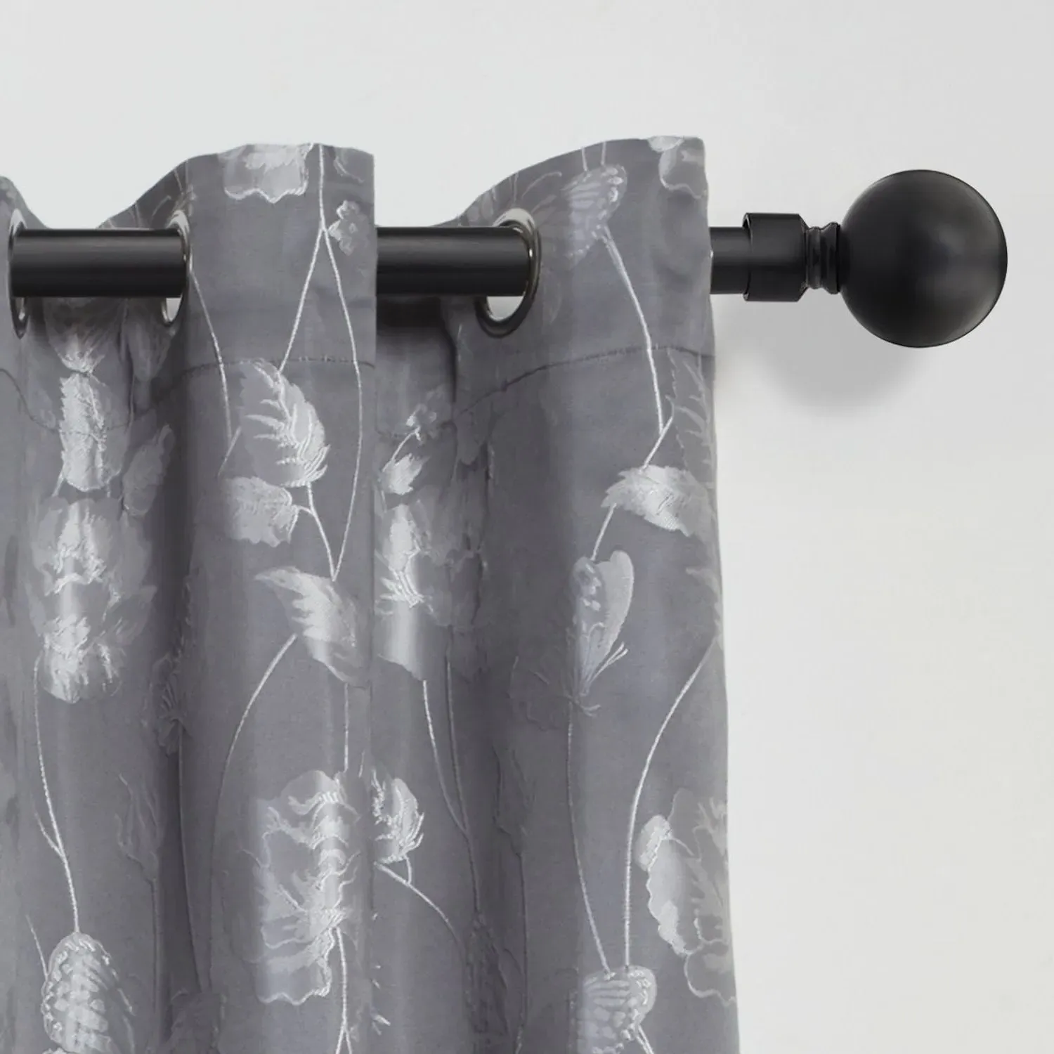 Ball Extendable Curtain Pole 1.2-2.1m - Matt Black product
