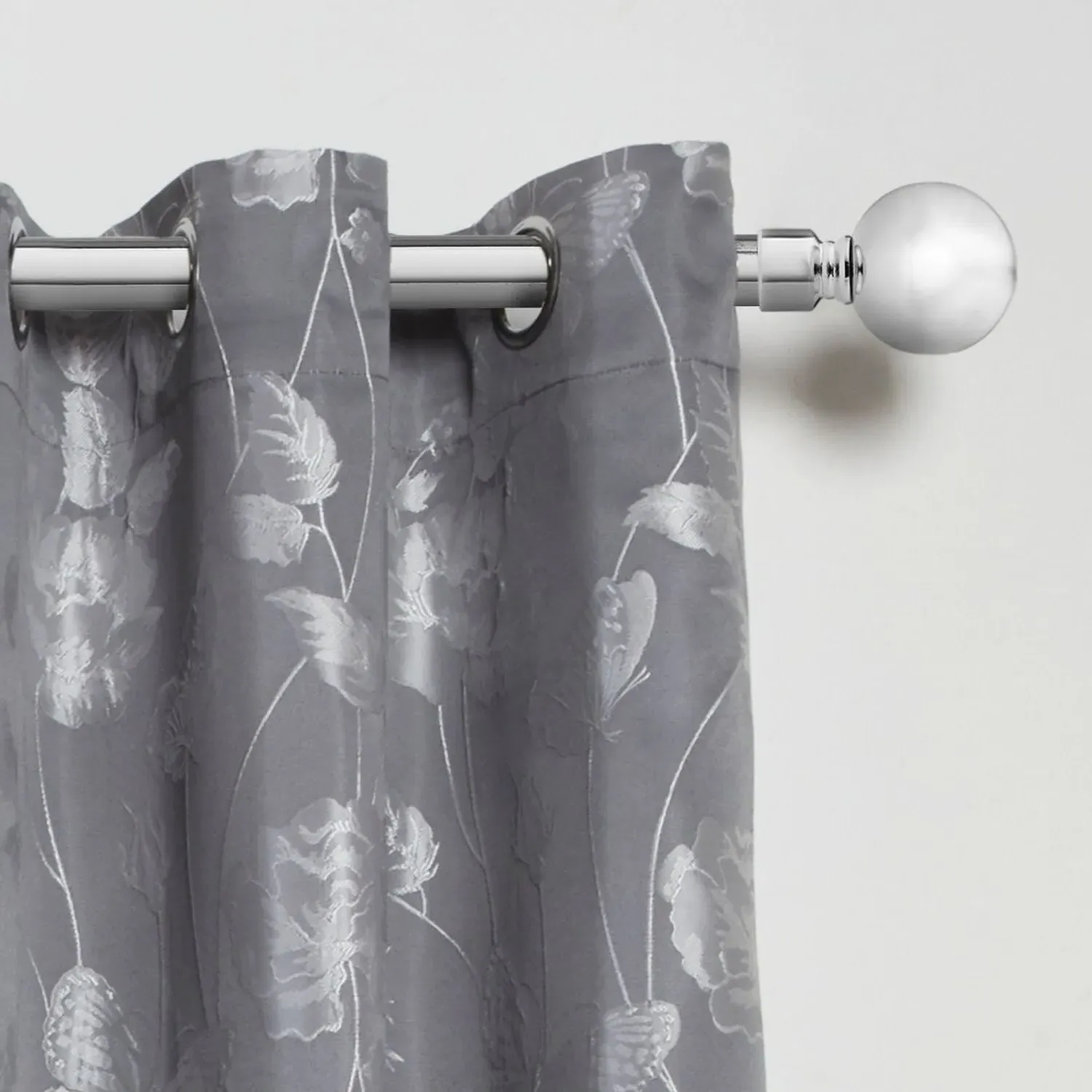 Ball Extendable Curtain Pole 1.2-2.1m - Silver product