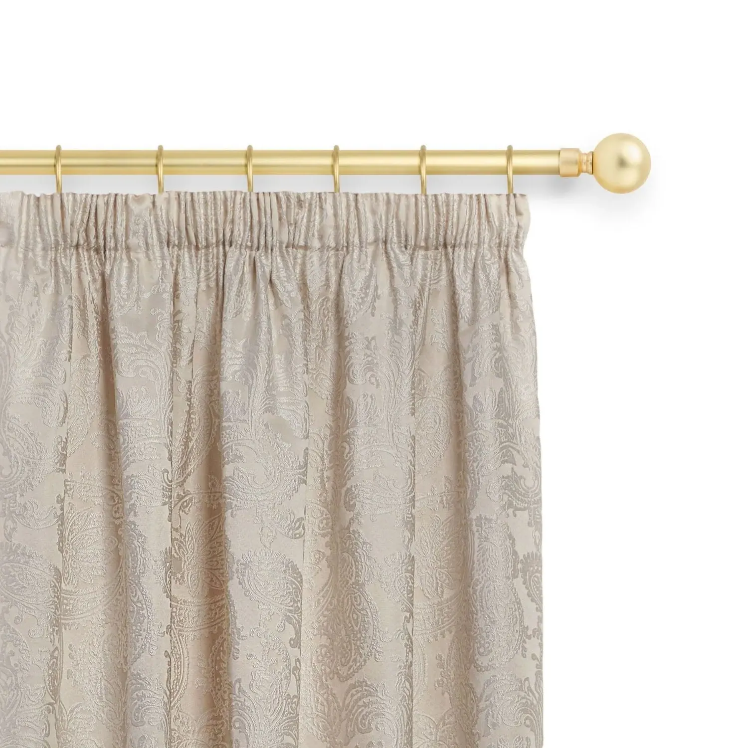 Ball Extendable Curtain Pole with Rings 1.2-2.1m - Matt Gold alternate view