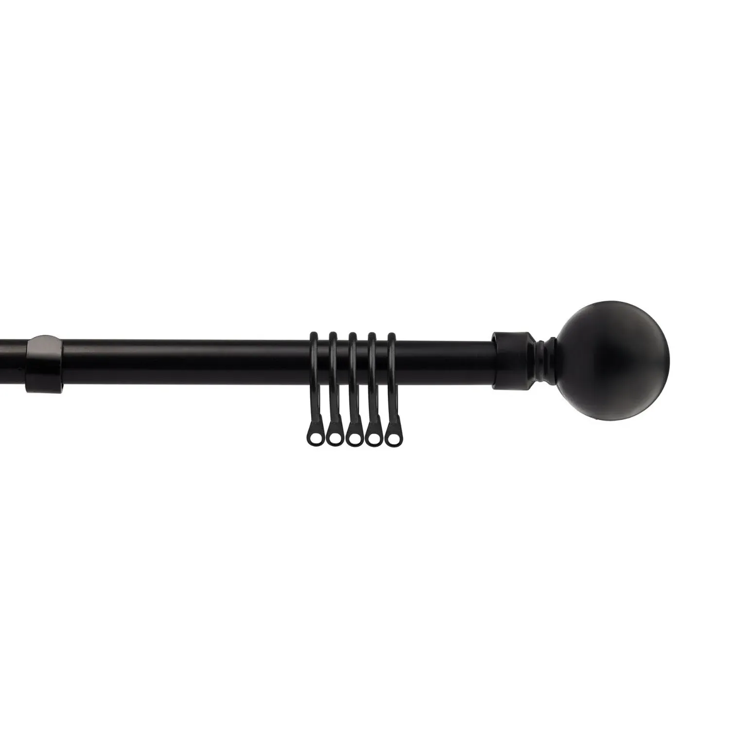Ball Extendable Heavy Duty Curtain Pole 1.2-2.1m - Black product