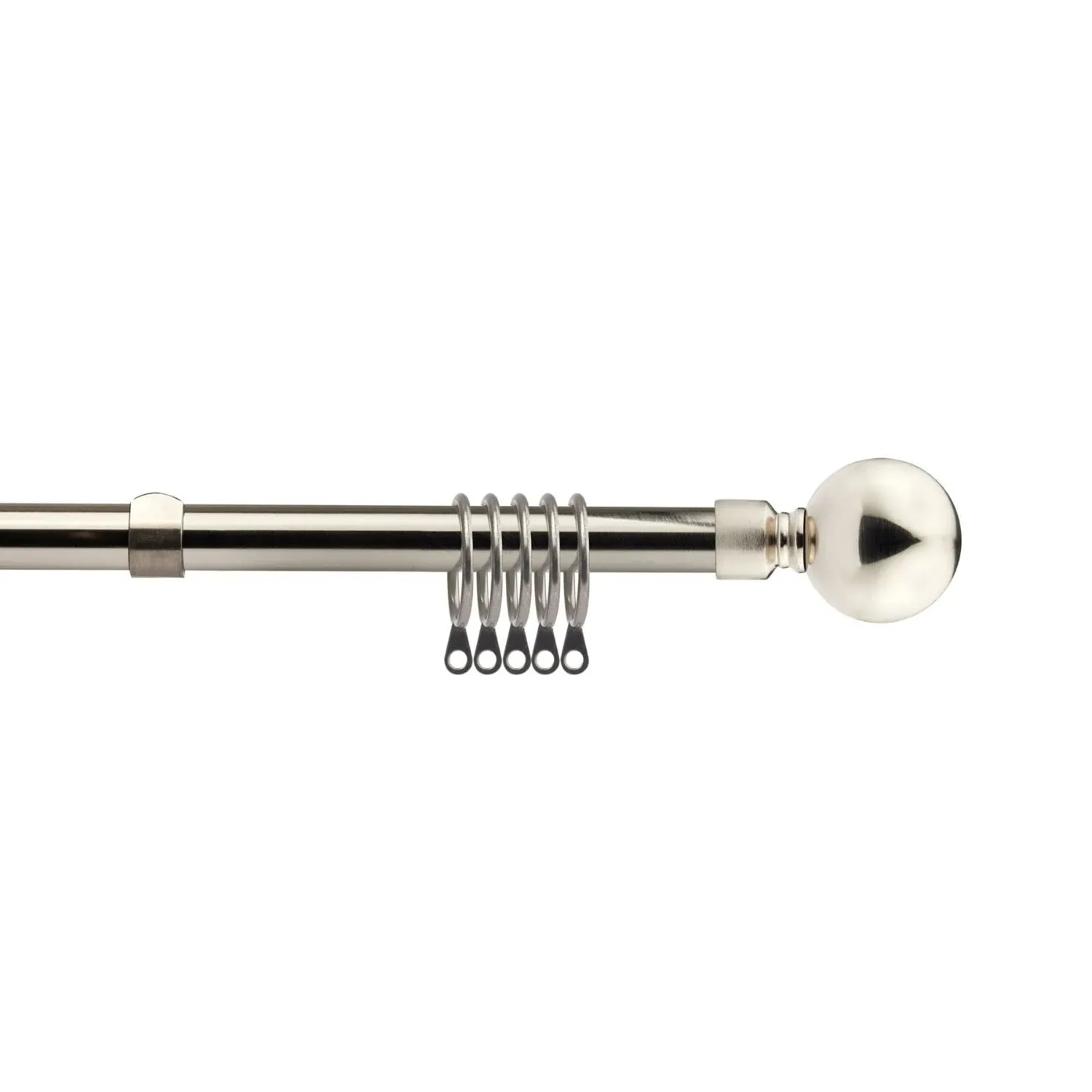 Ball Finial Extendable Curtain Pole 1.2-2.1m - Silver product