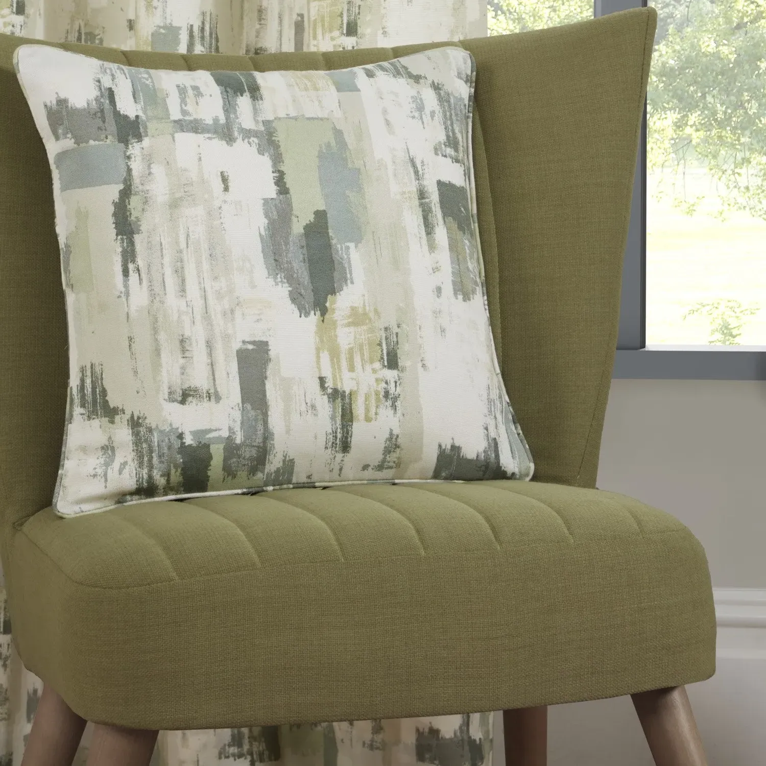 Bamford Cushion Cover - Green, Ivory product