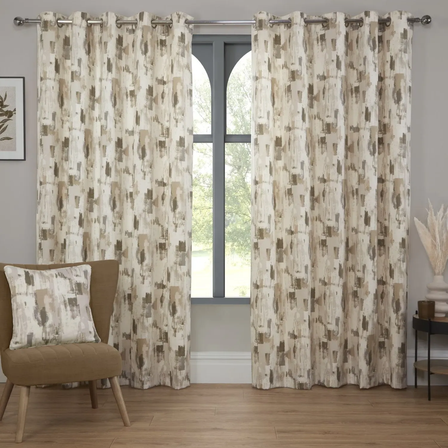 Bamford Eyelet Curtains - Putty, Fully Lined product