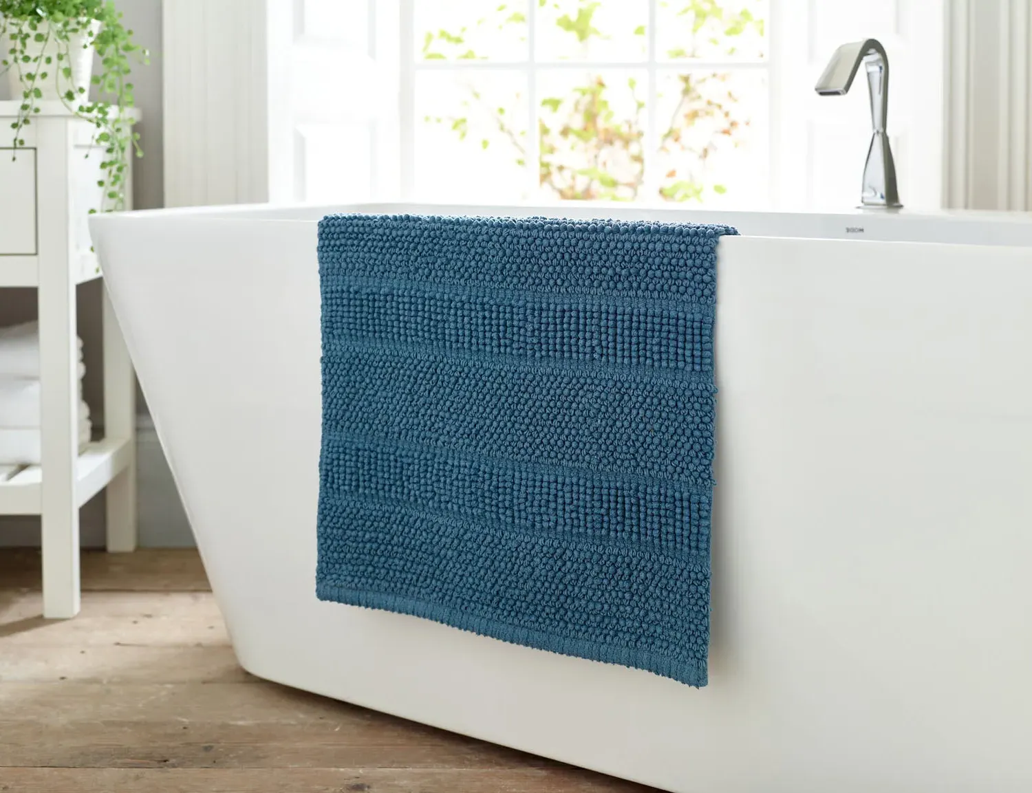 Bath Mat 50x80cm - Blue, Cotton