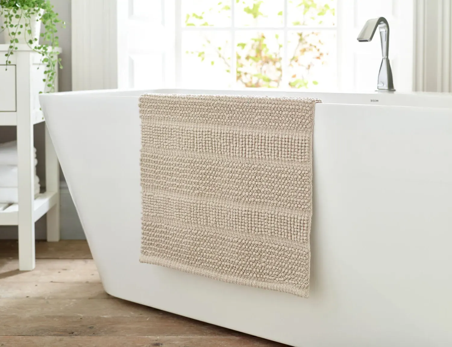 Bath Mat Dense Pile - Natural, Cotton