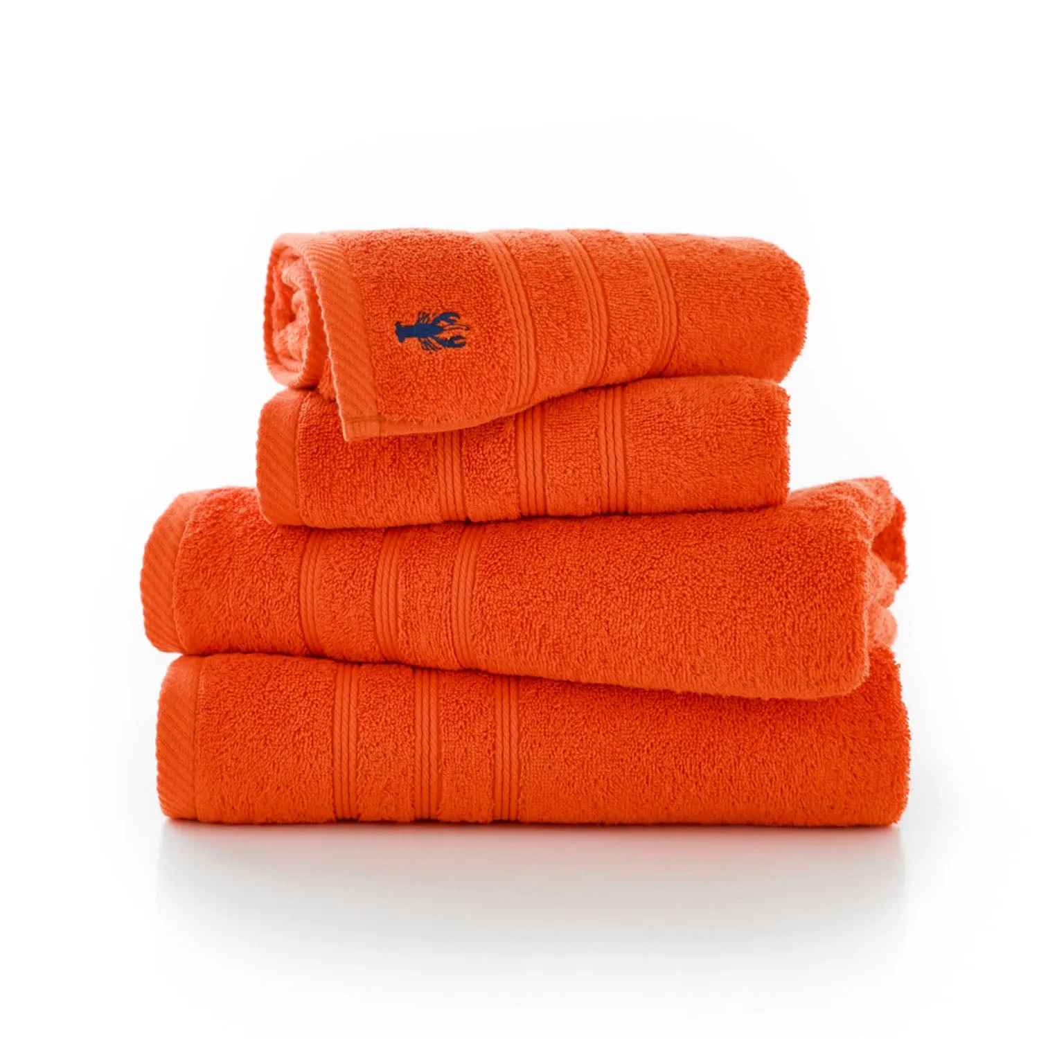Bath Sheet Towel with Logo - Orange, Cotton