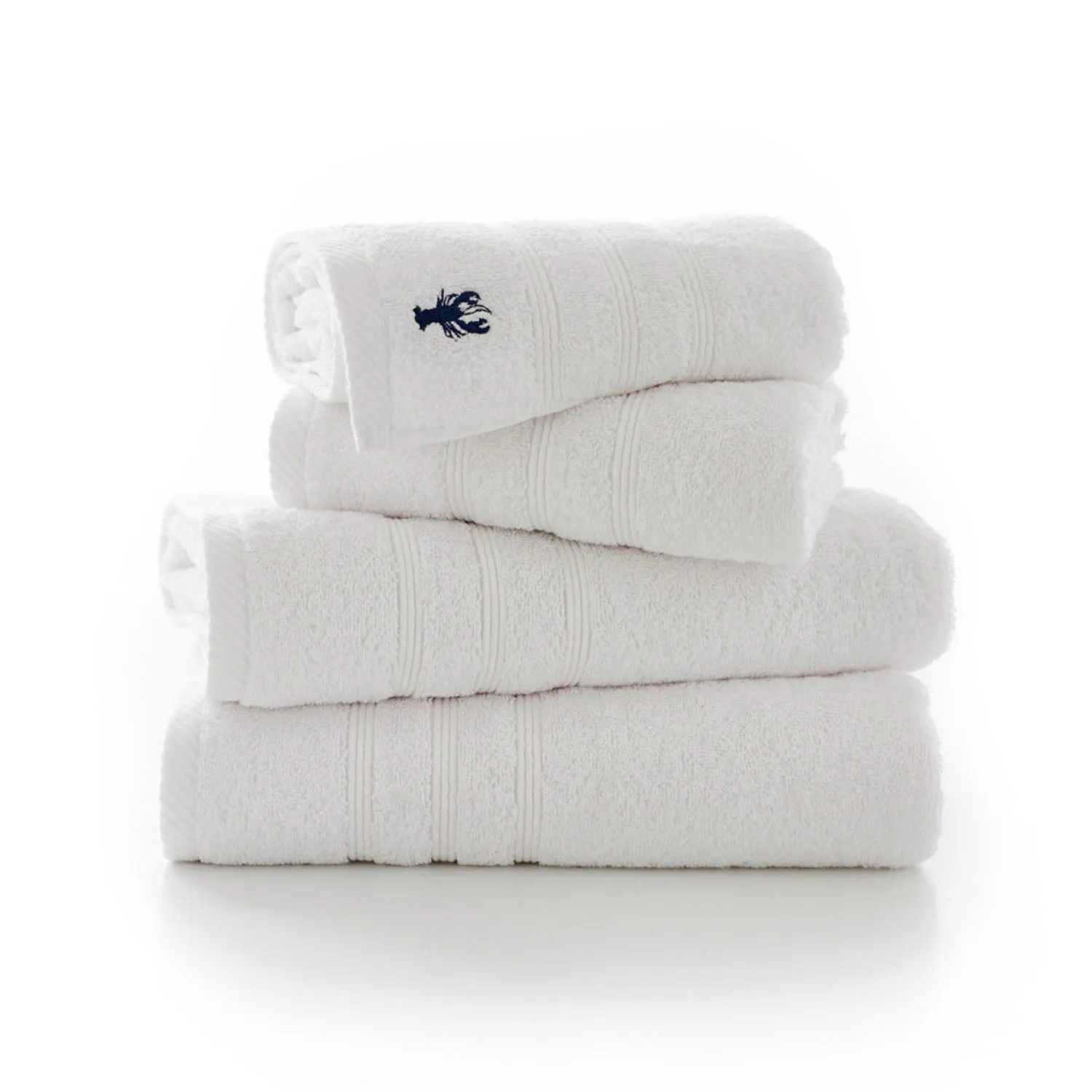 Bath Sheet Towel with Logo - White, Cotton