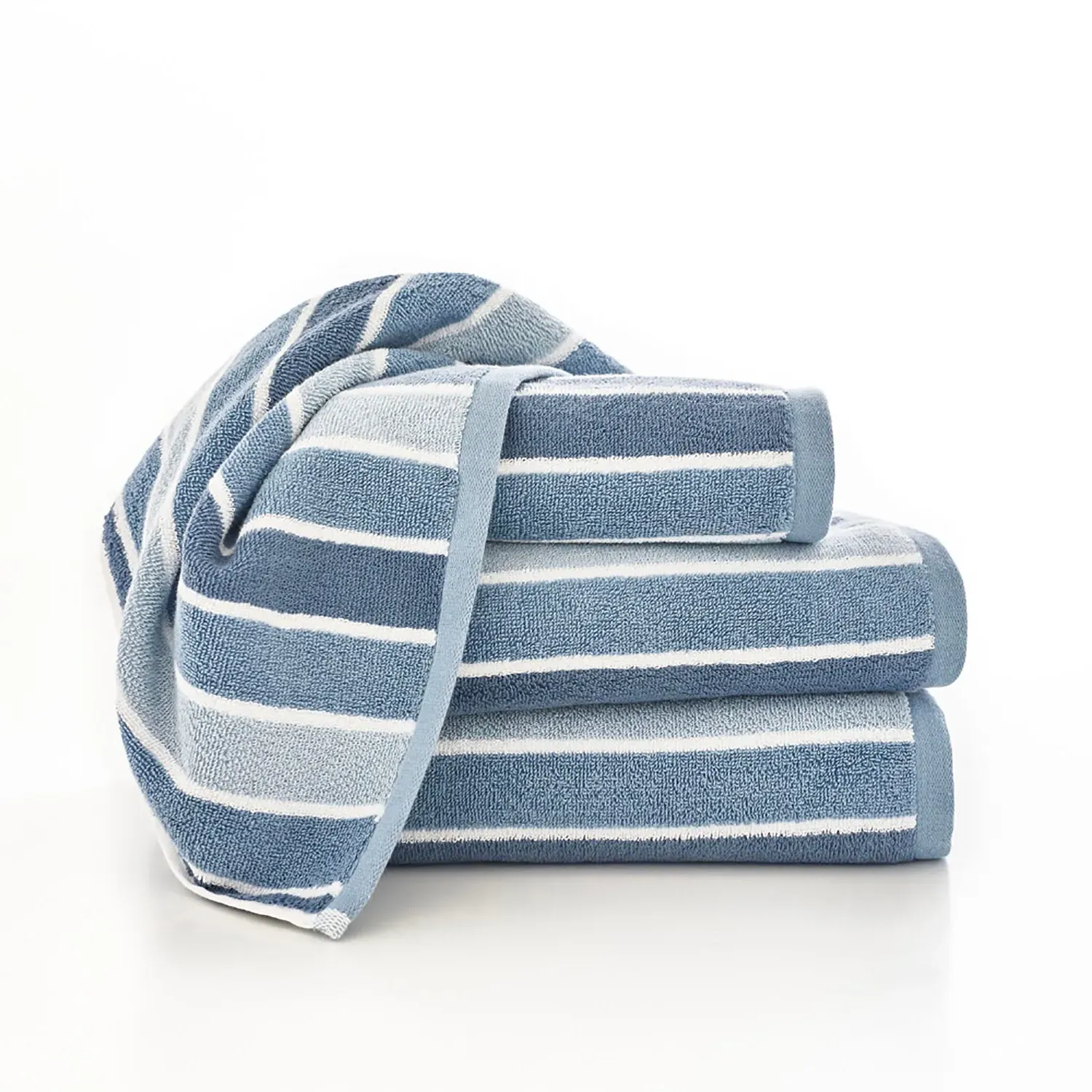 Bath Sheet with Jacquard Weave - Blue, Cotton