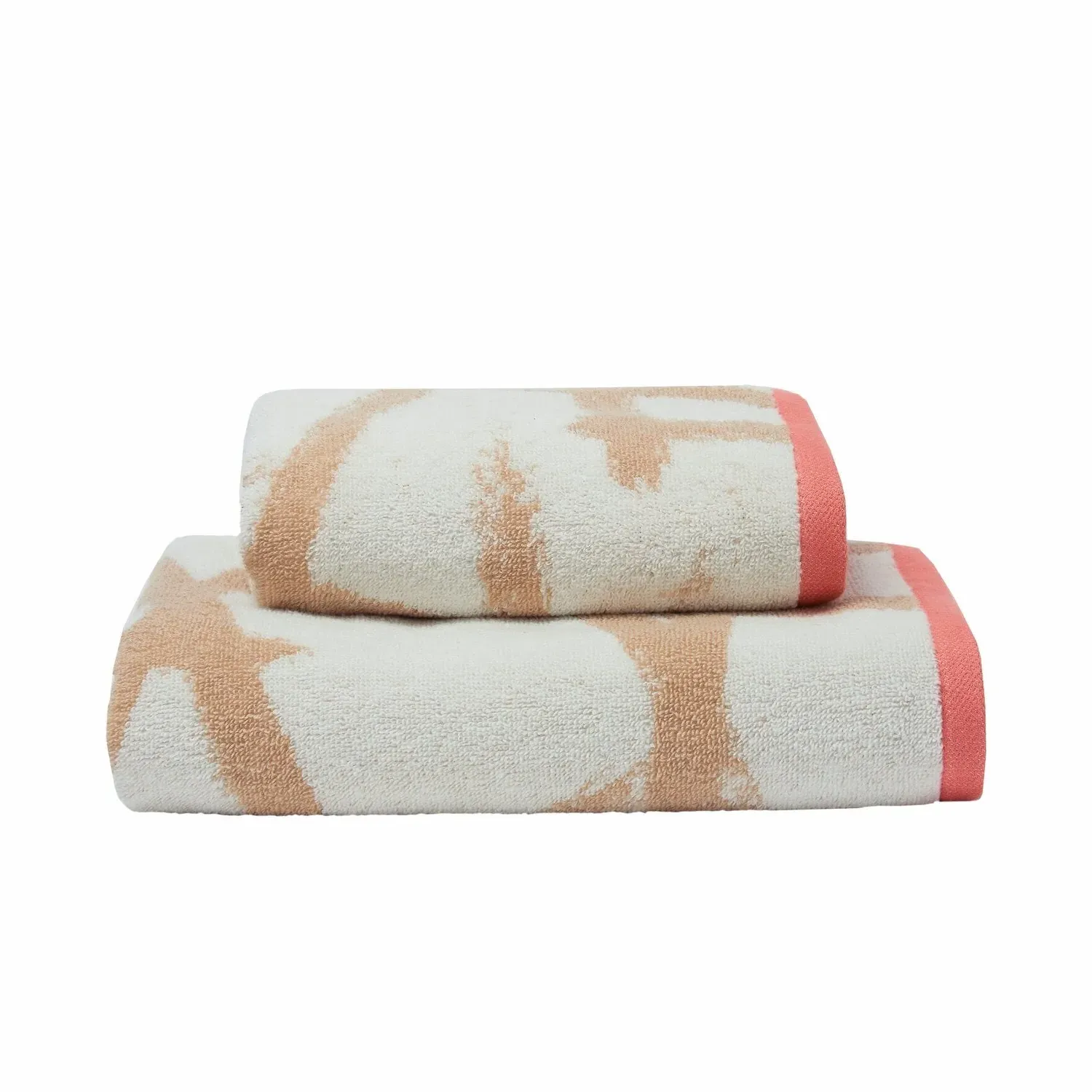 Bath Towel Geometric Pattern - Natural, Cotton image