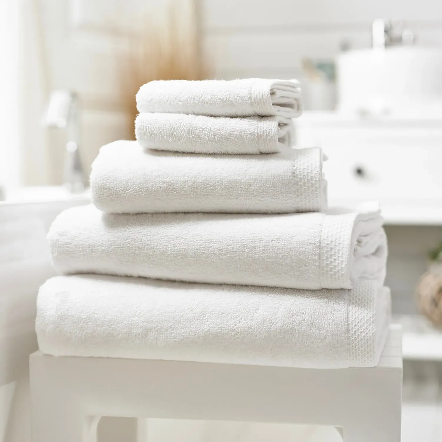 Bath Towel Low Twist - White, Egyptian Cotton