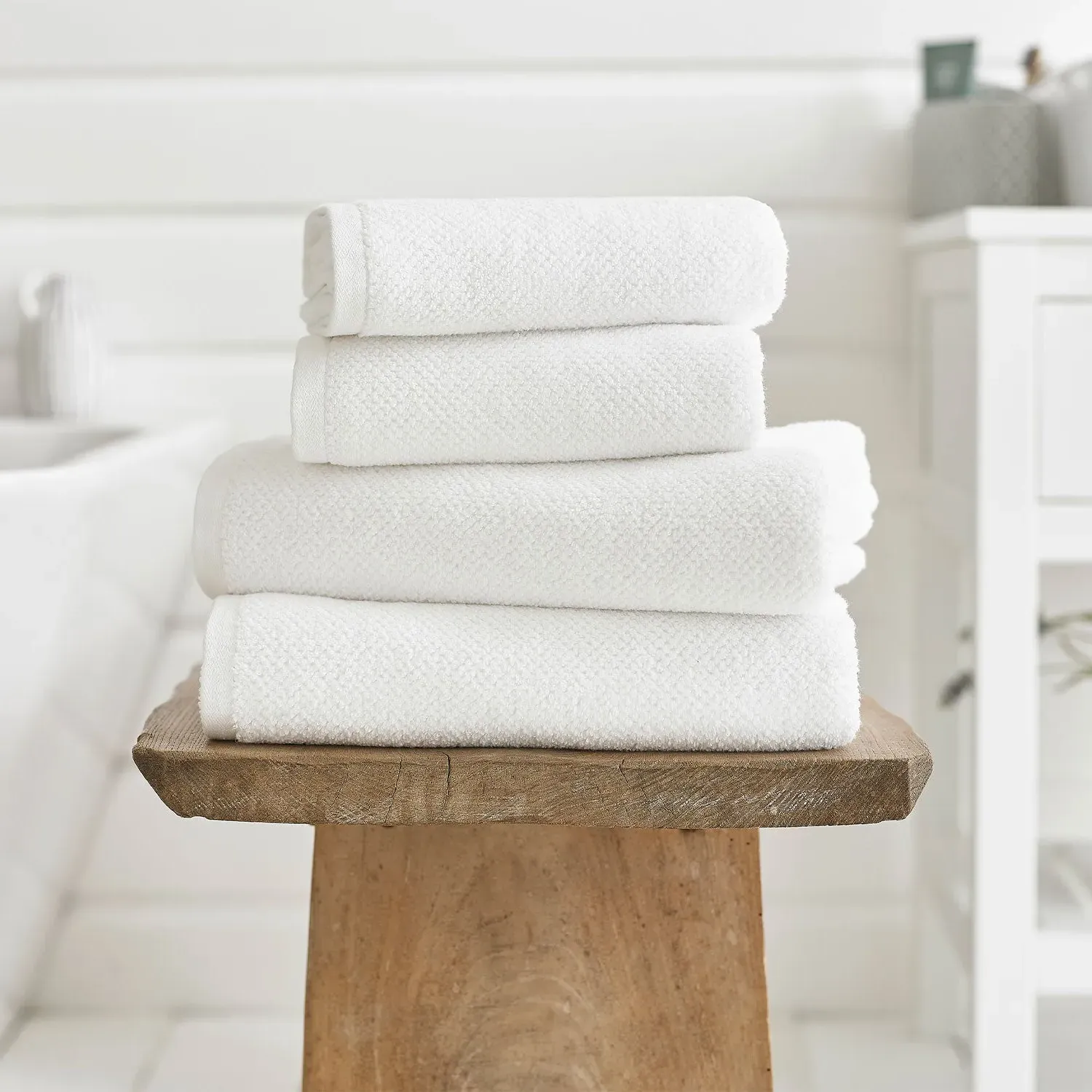 Bath Towel Quick Dry - White, Cotton