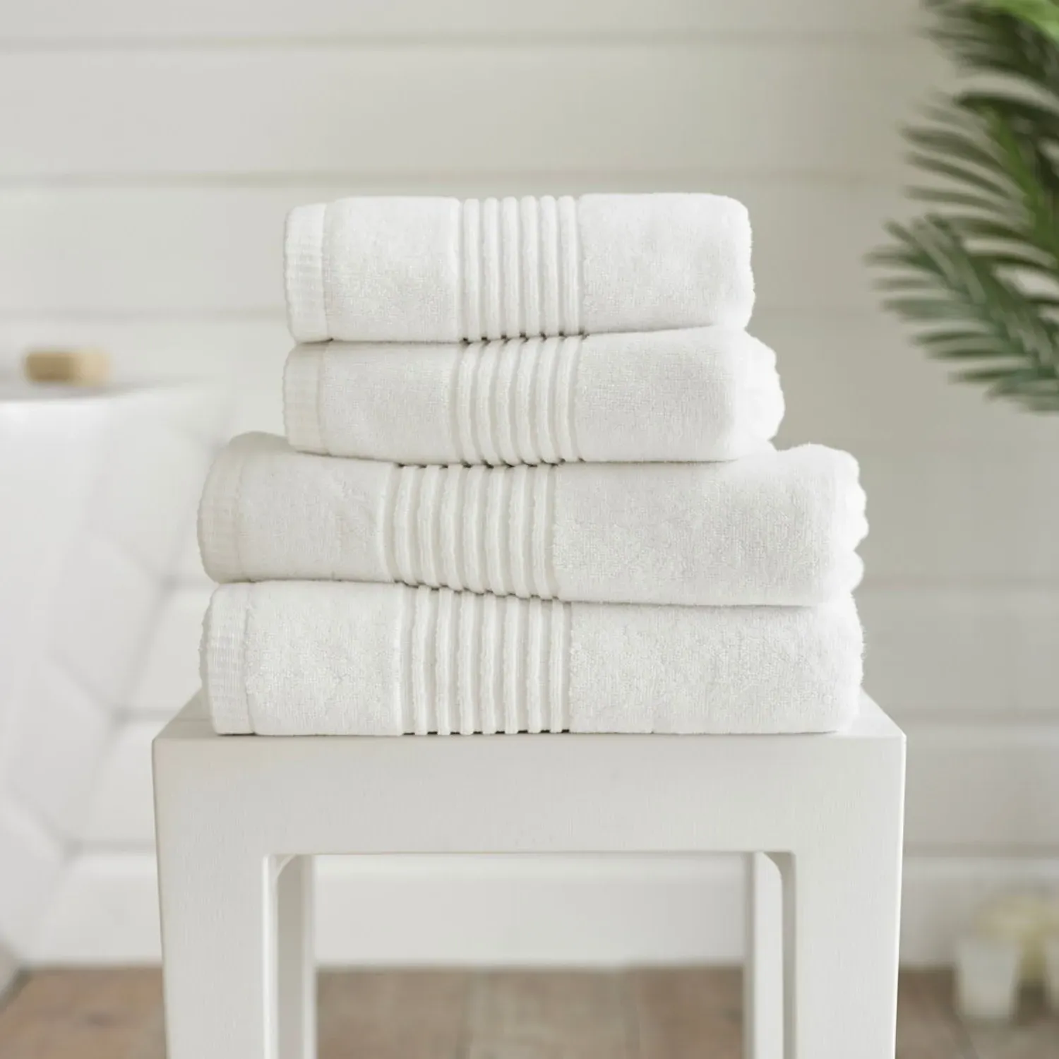 Bath Towel Quick Dry - White, Cotton