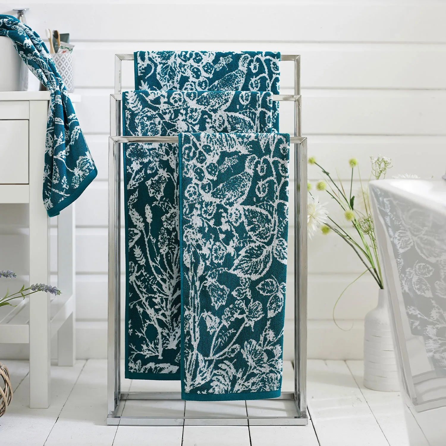 Bath Towel Secret Garden - Teal, Cotton