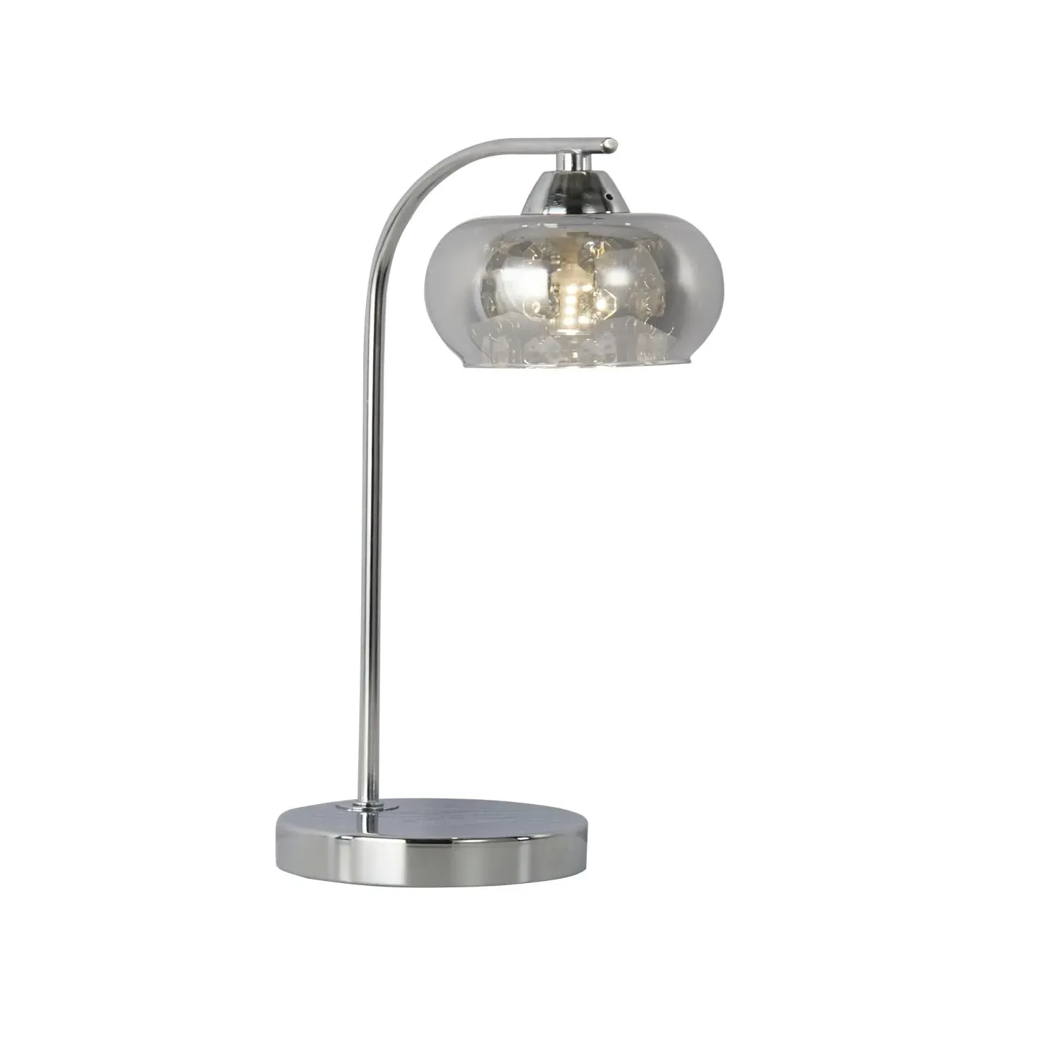 Beaded Table Lamp - Silver, Smoked Glass