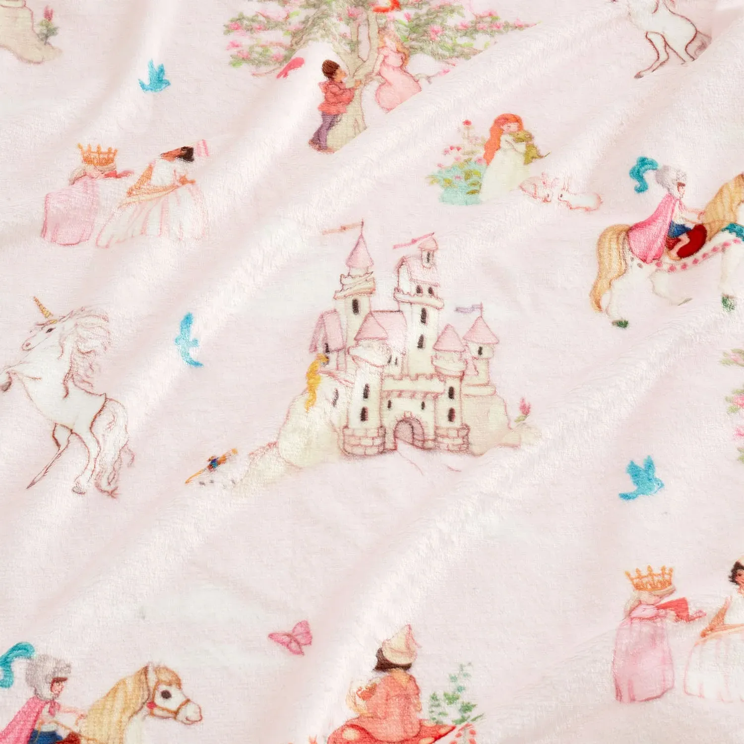 Belle & Boo Fairytale Fleece Blanket Throw - Pink alternate view