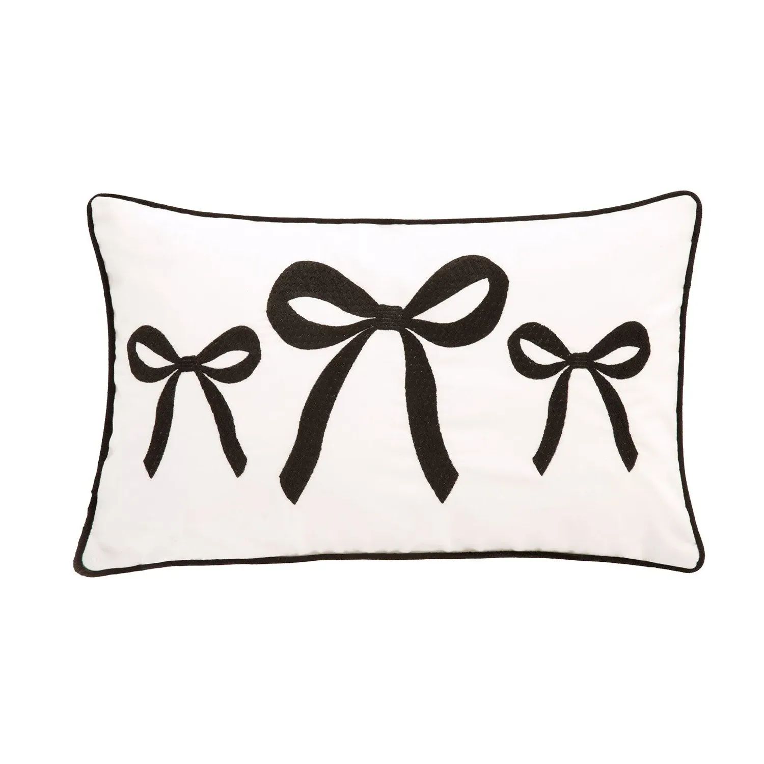 Belle Embroidered Bow Velvet Cushion - Mono by Julian Charles