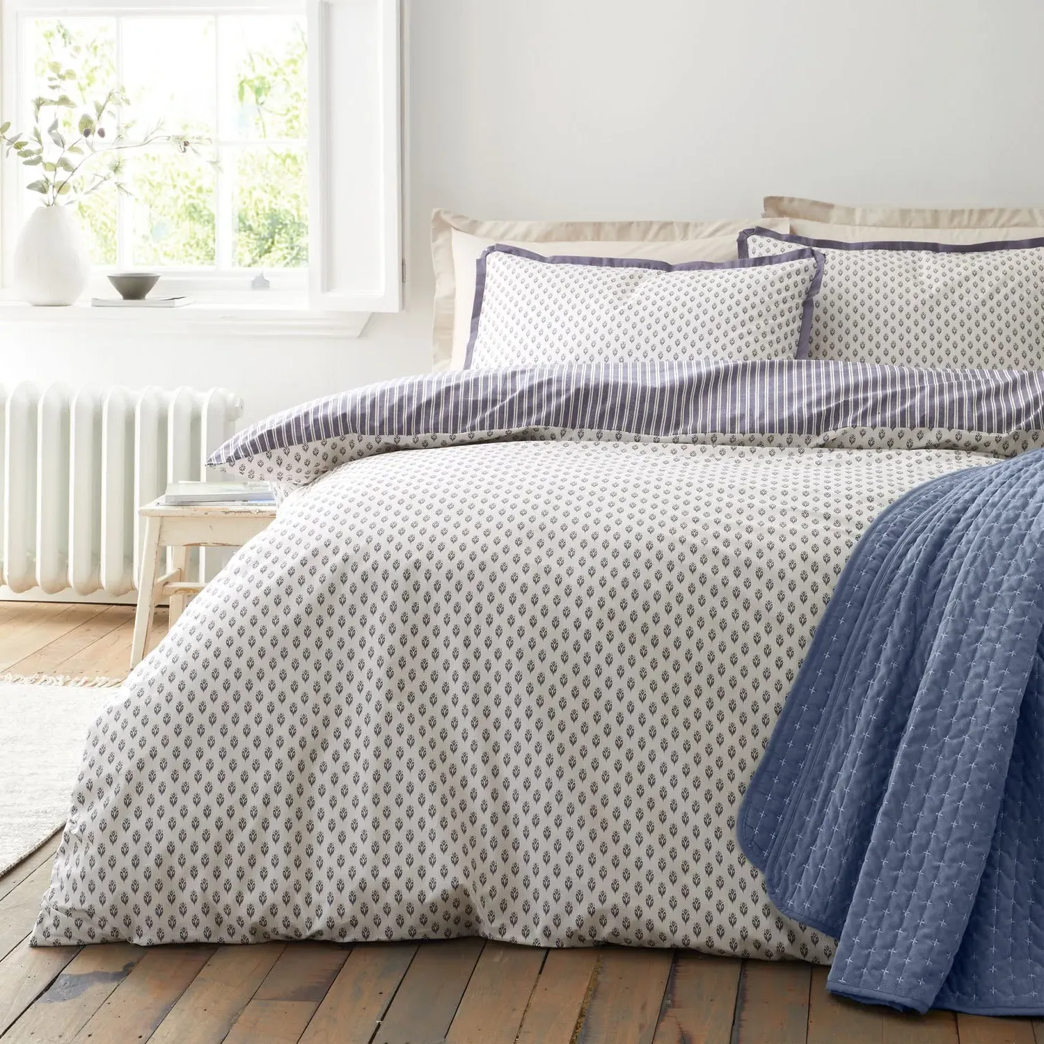 Bianca Amelie Single Reversible Duvet Set - Blue, Cotton product