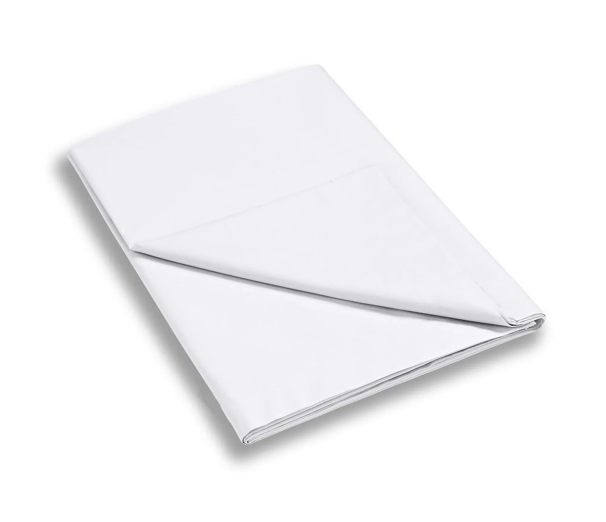 Bianca King Size Flat Sheet - White, Cotton Sateen by Julian Charles