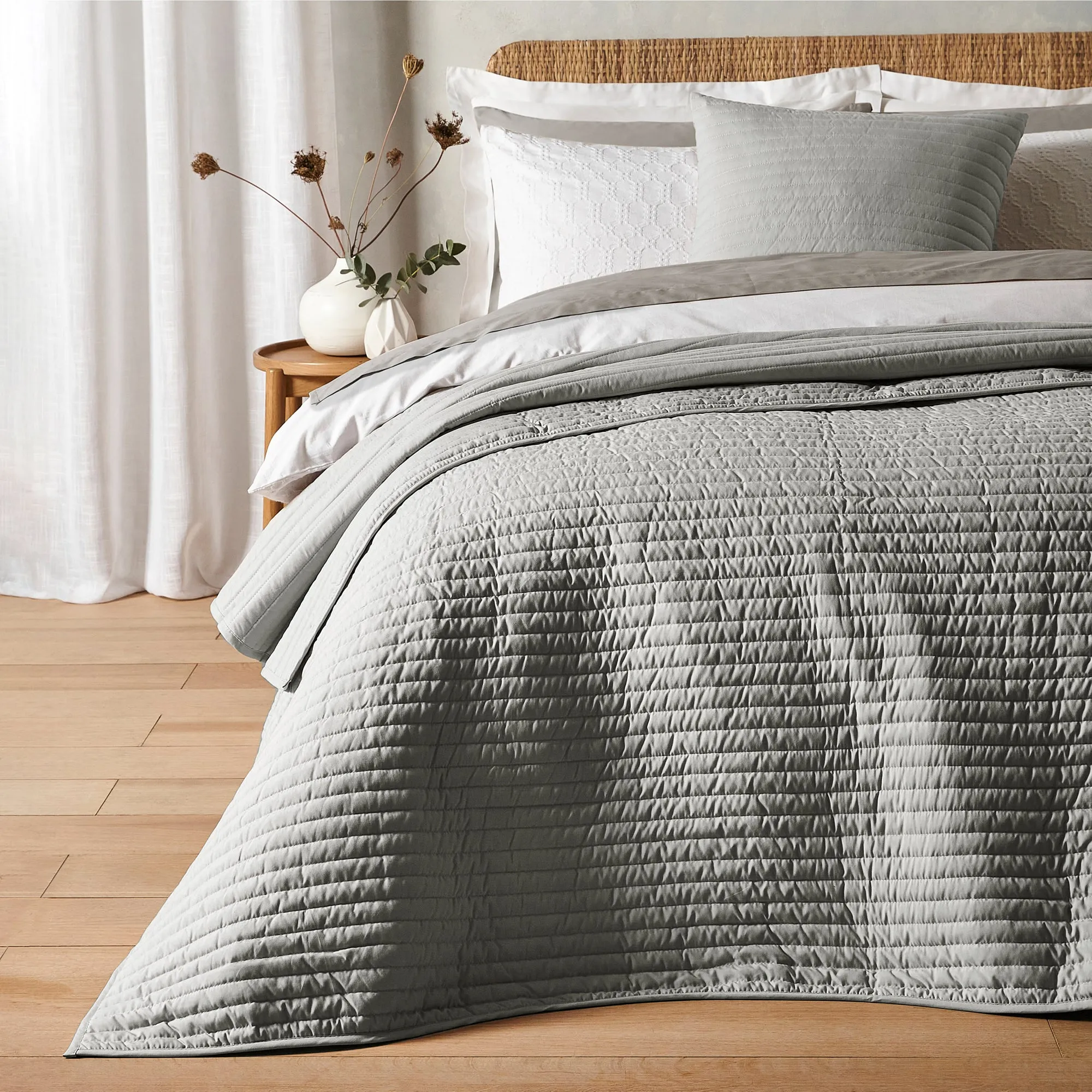 Bianca Quilted Lines Bedspread - Silver Grey product