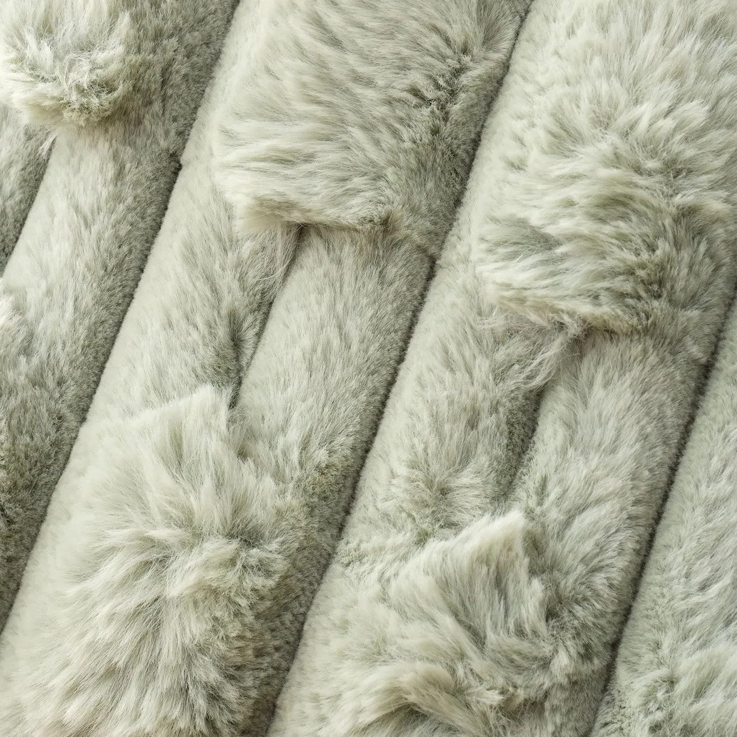 Bianca So Soft Carved Faux Fur Cushion - Sage Green by Julian Charles, alternate view