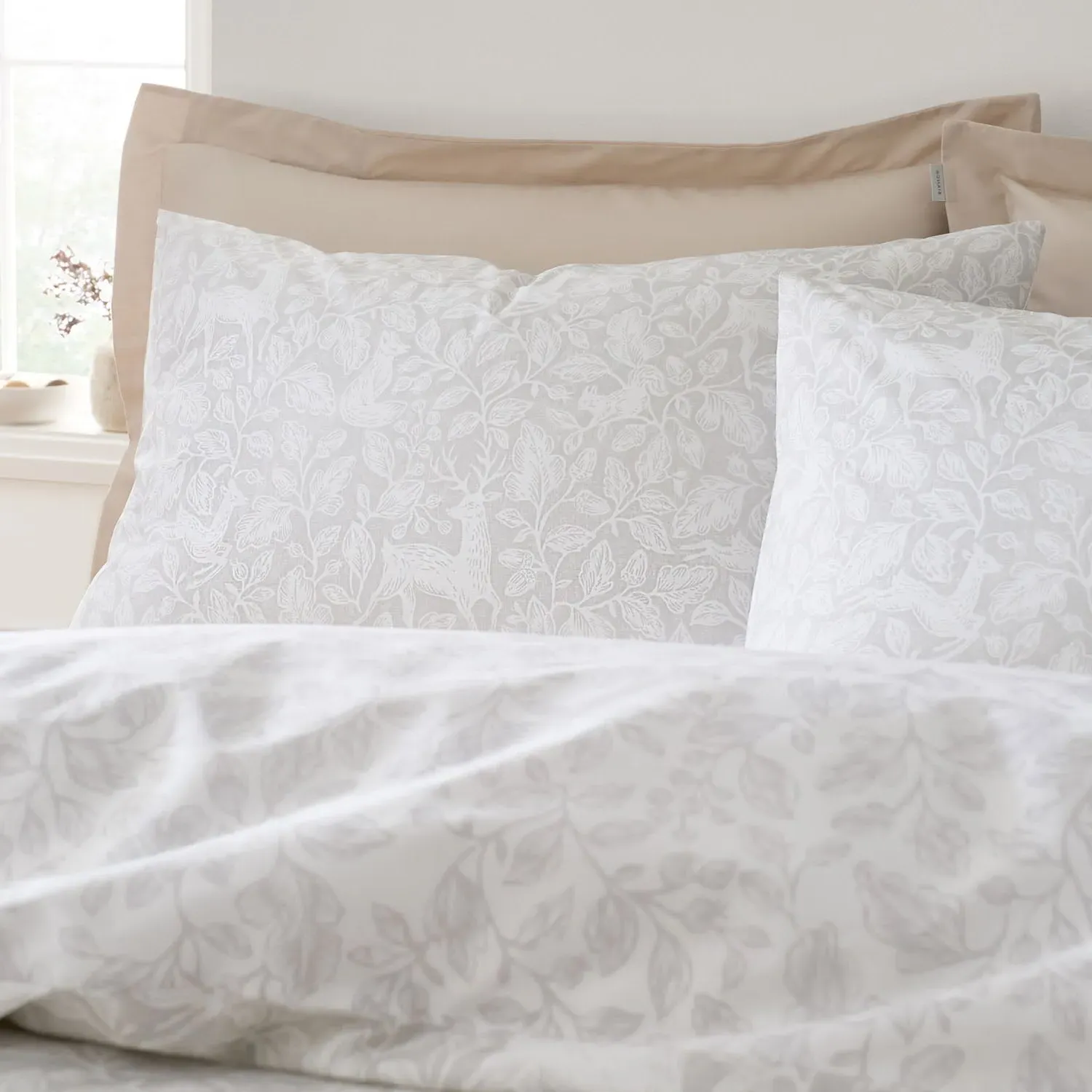 Bianca Woodland Single Reversible Duvet Set - Natural, Cotton alternate view