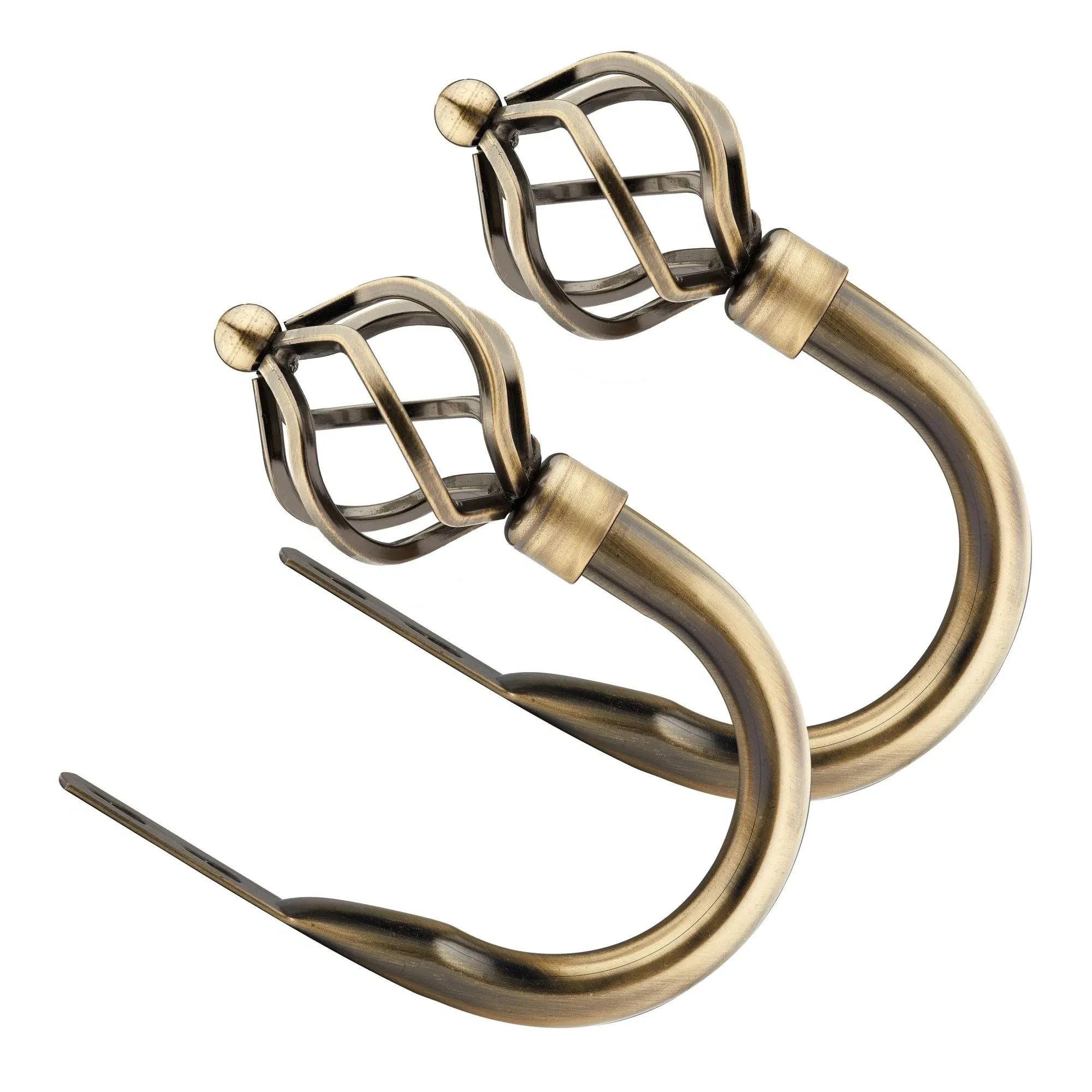 Bird Cage Curtain Holdbacks Pair - Brass alternate view