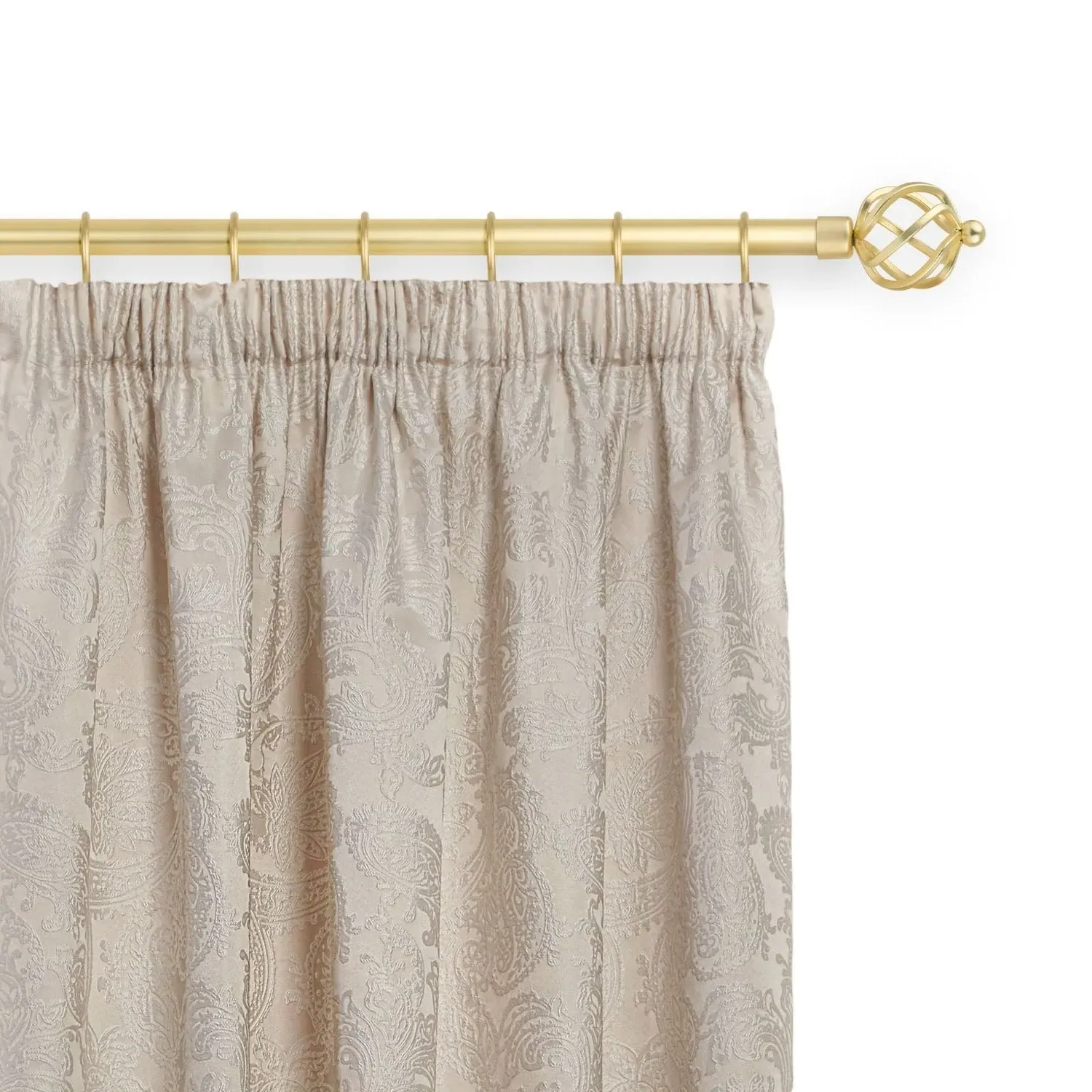 Bird Cage Extendable Curtain Pole with Rings 1.2-2.1m - Matt Gold alternate view