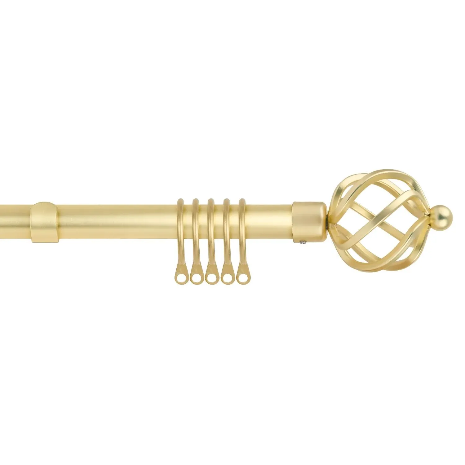 Bird Cage Extendable Curtain Pole with Rings 1.2-2.1m - Matt Gold product