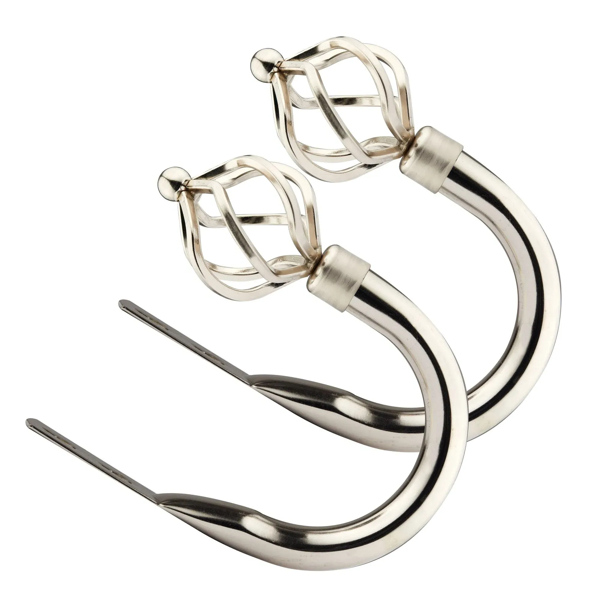 Bird Curtain Holdbacks Pair - Brushed Silver alternate view