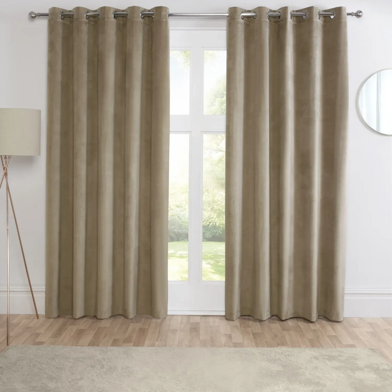 Blackout Eyelet Curtains - Brown