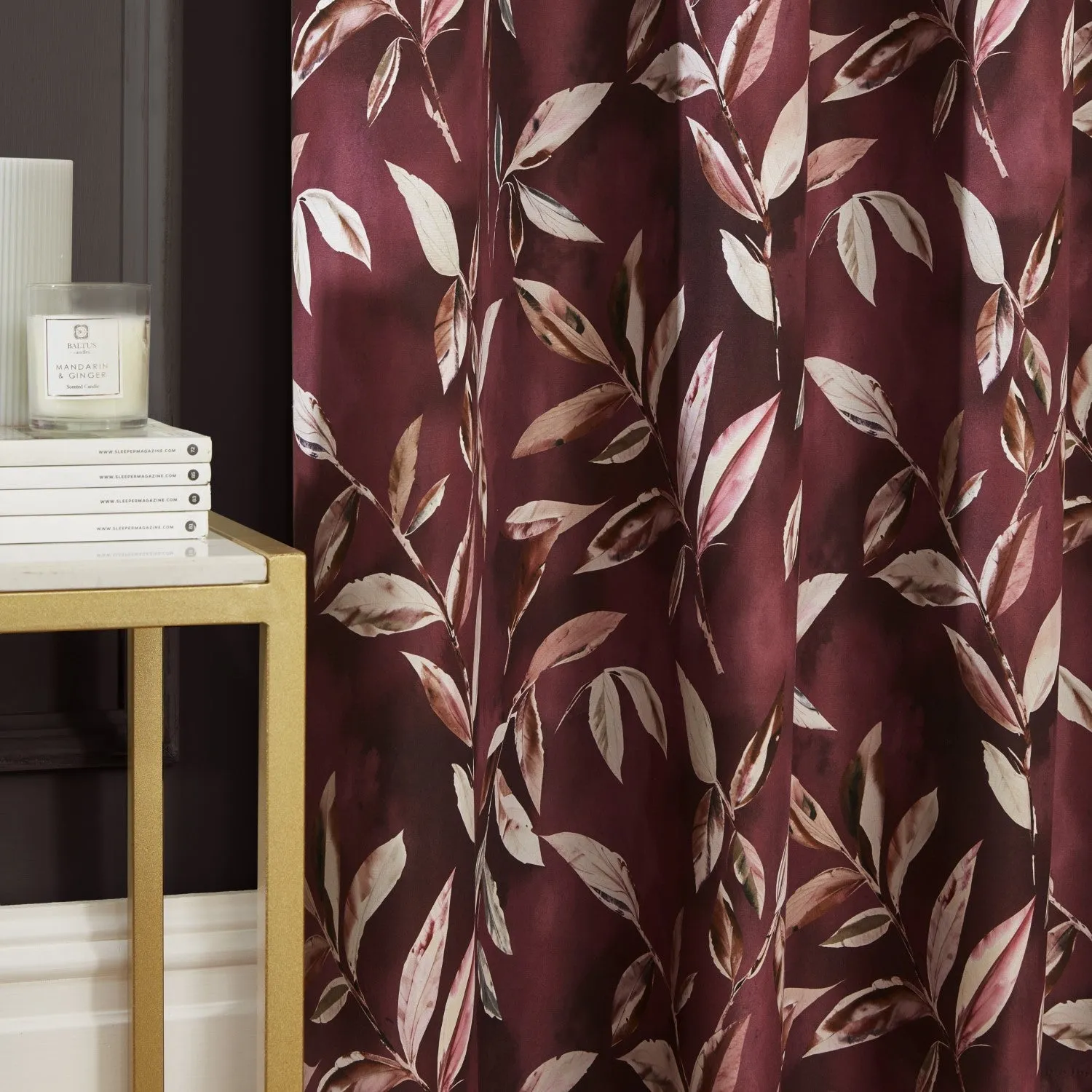 Blackout Eyelet Curtains - Wine Red image