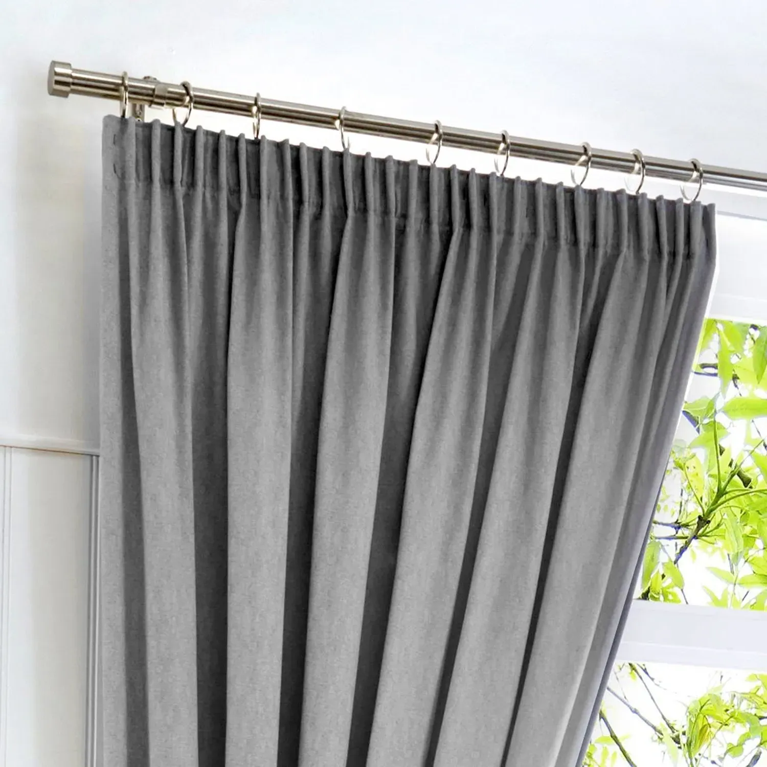 Blackout Thermal Pencil Pleat Curtains - Silver