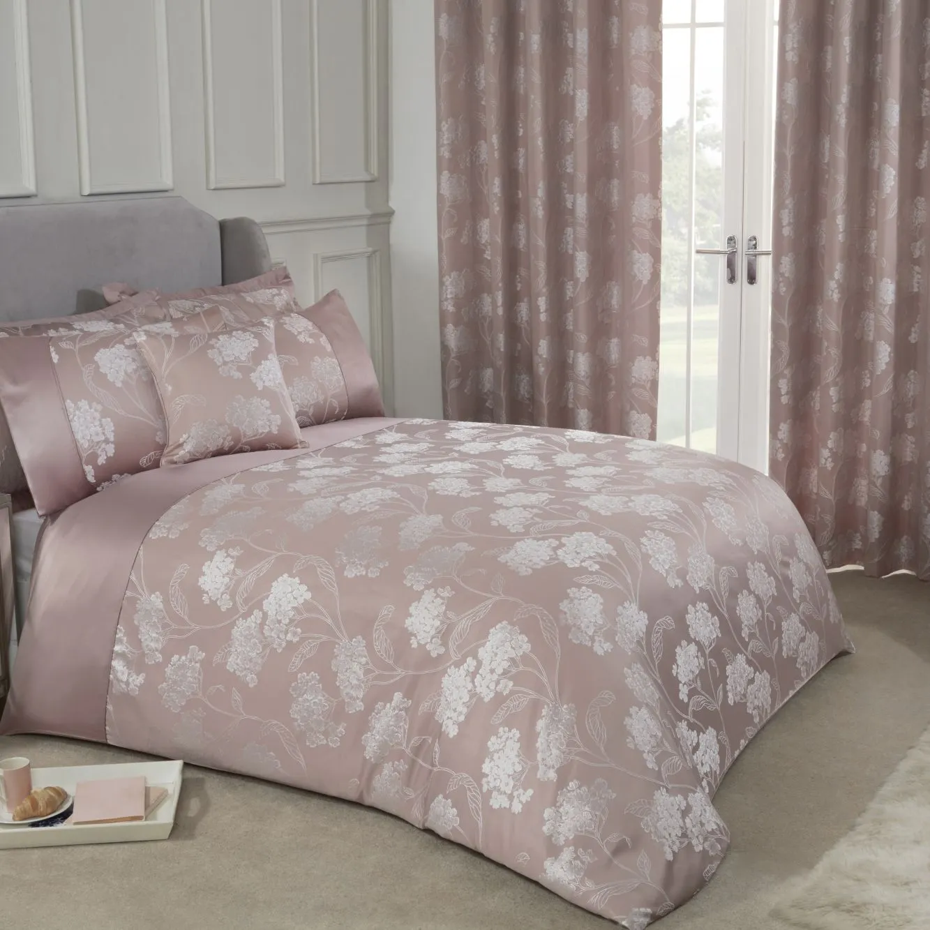 Single Duvet Set Embellished Jacquard - Pink product