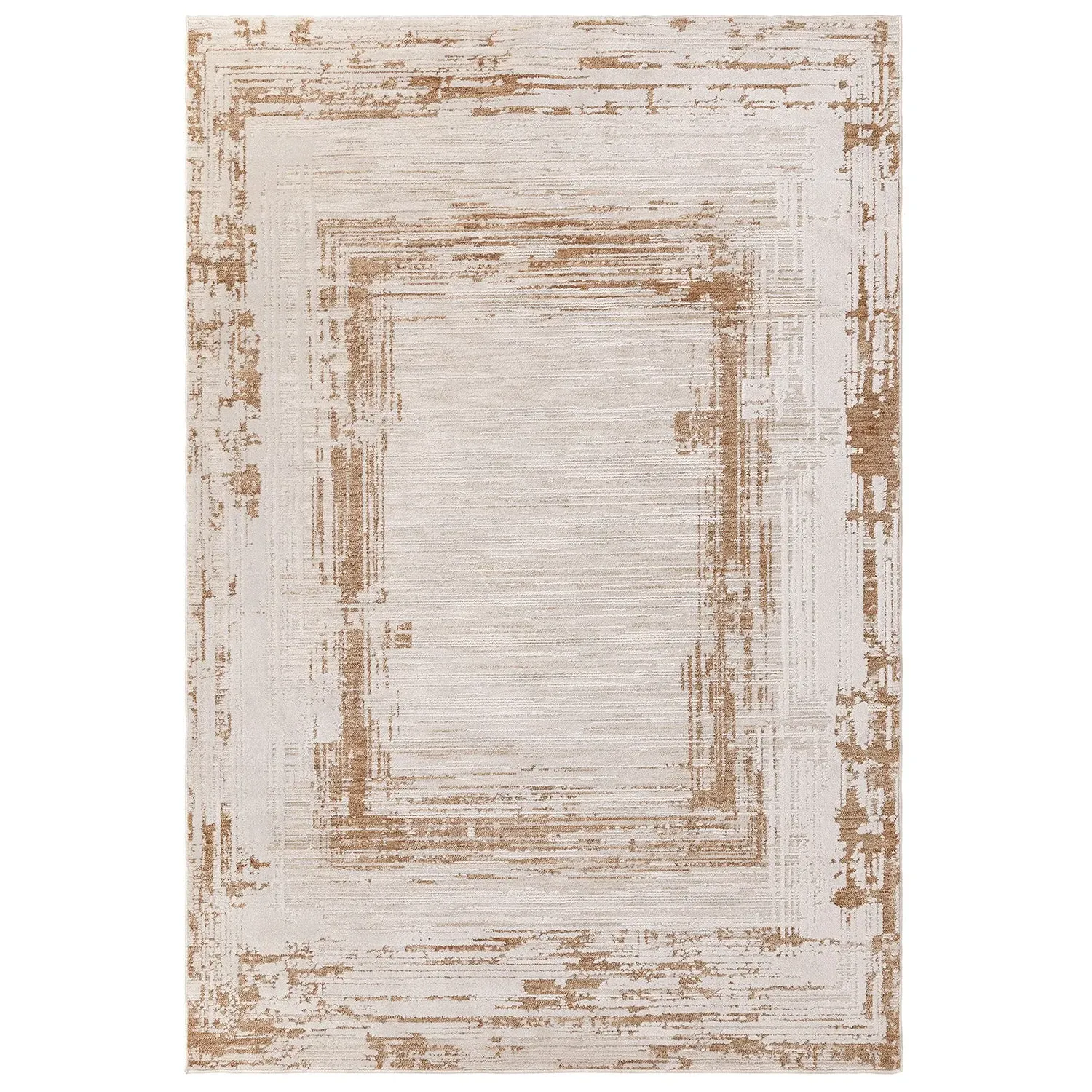 Boho Abstract Border Rug - Natural