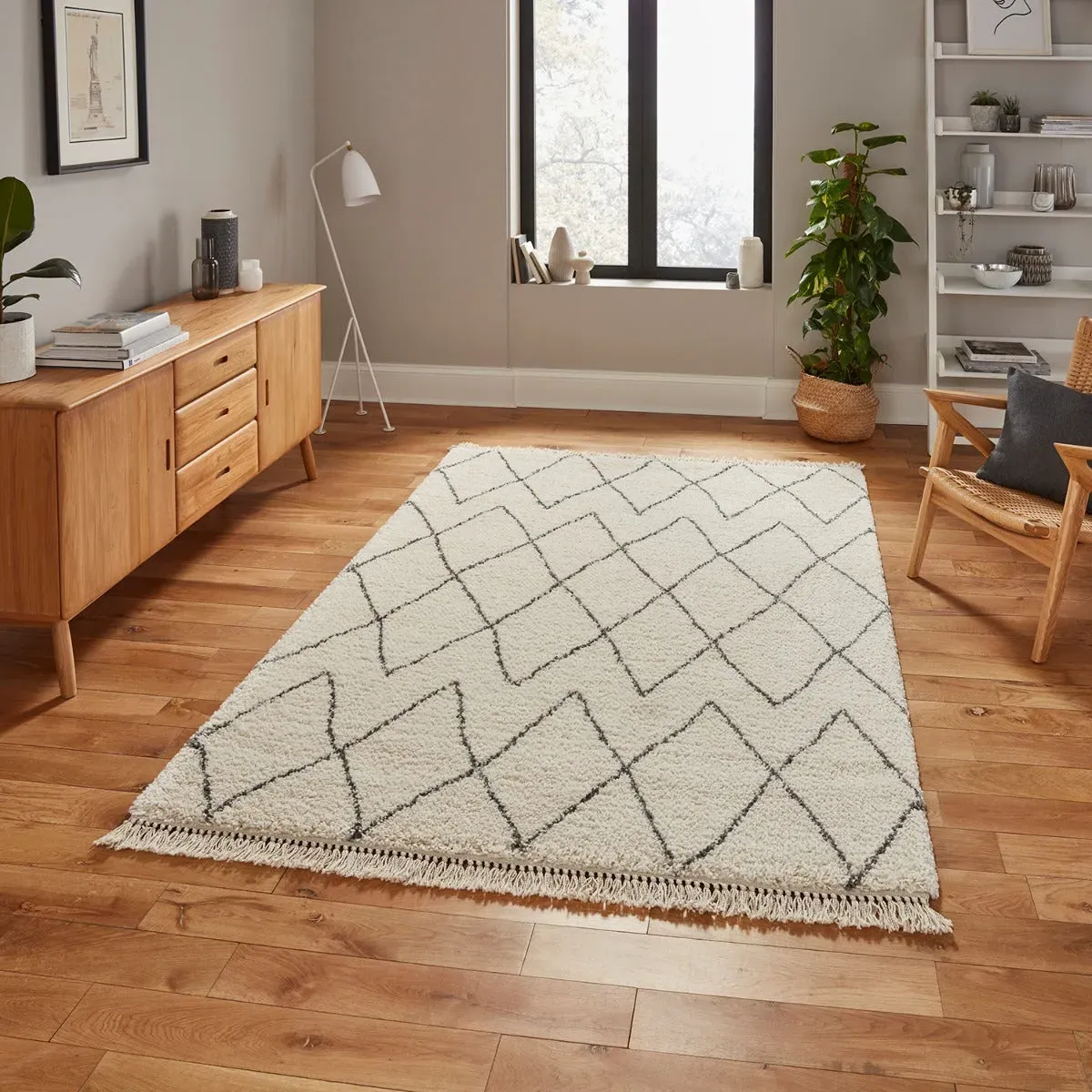 Boho Beni Ourain Style Rug - Cream product