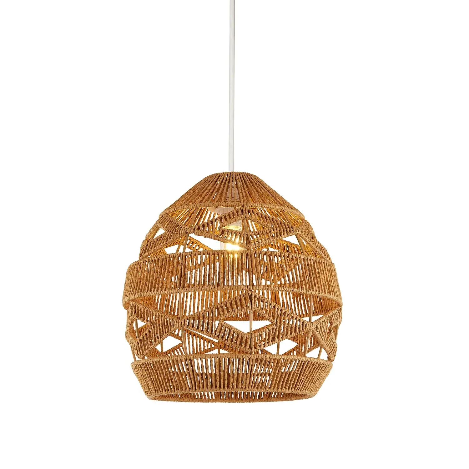 Boho Woven Easy Fit Light Shade - Natural, Rattan