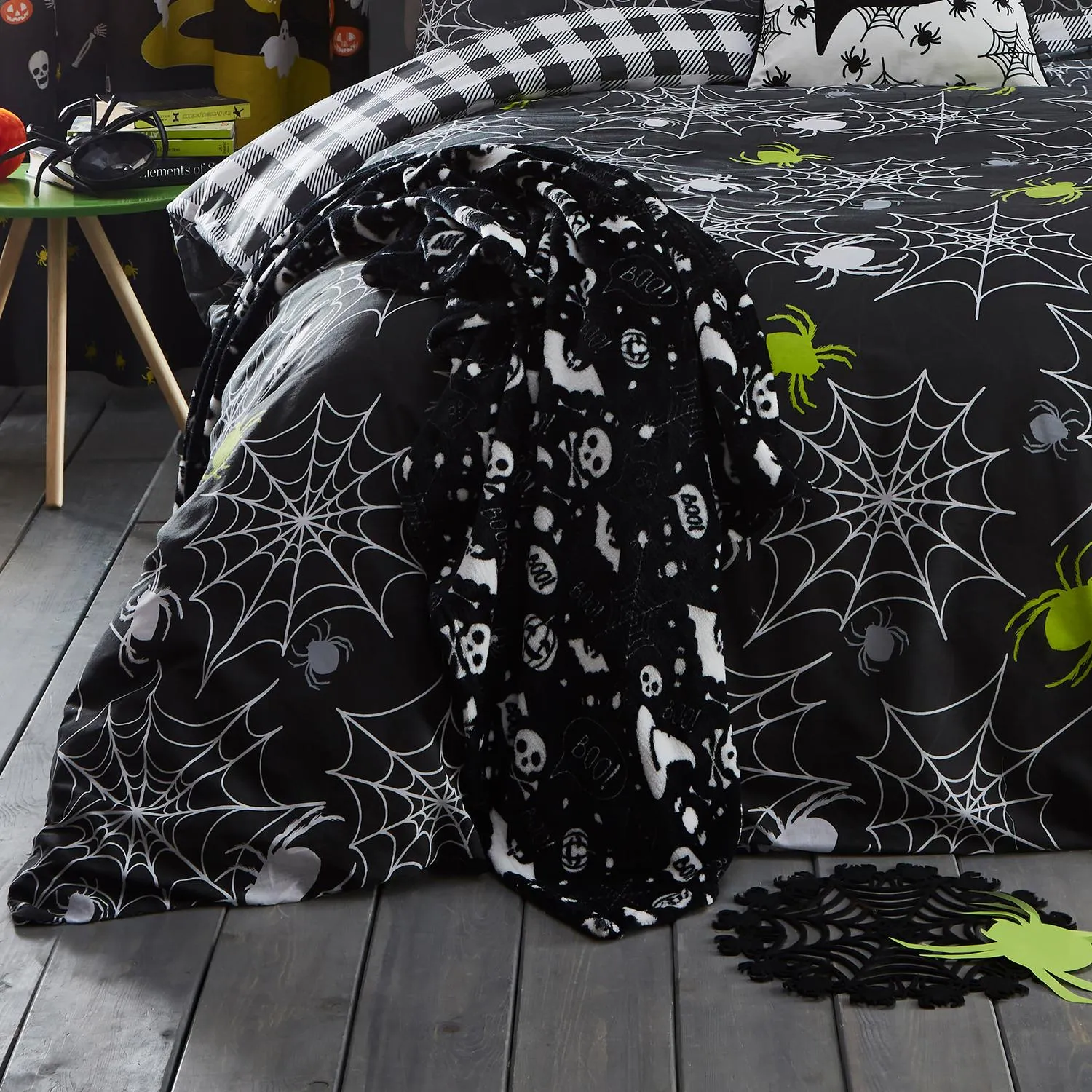 Boo Halloween Fleece Throw - Black by Julian Charles, image 2