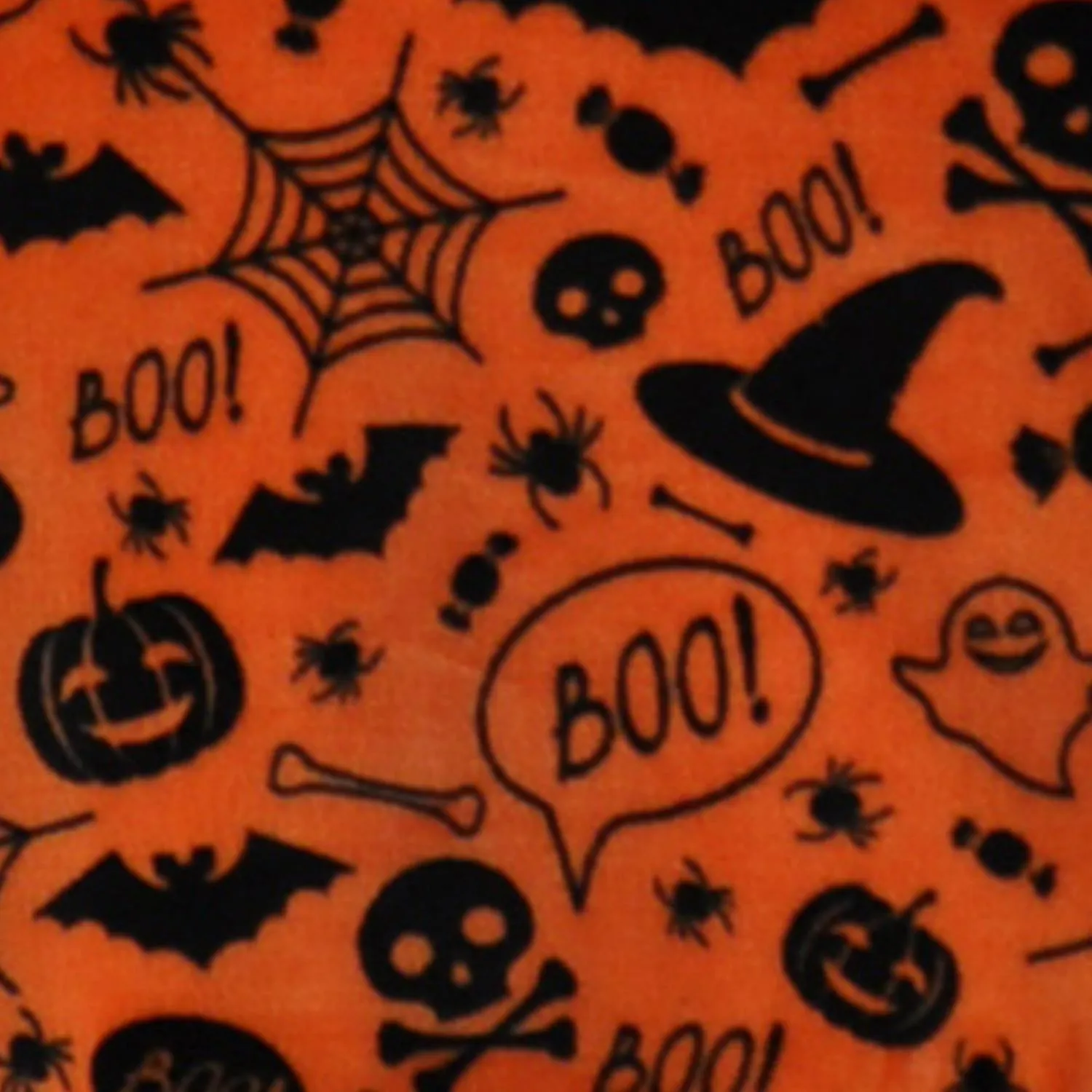 Boo Halloween Fleece Throw - Orange by Julian Charles, alternate view