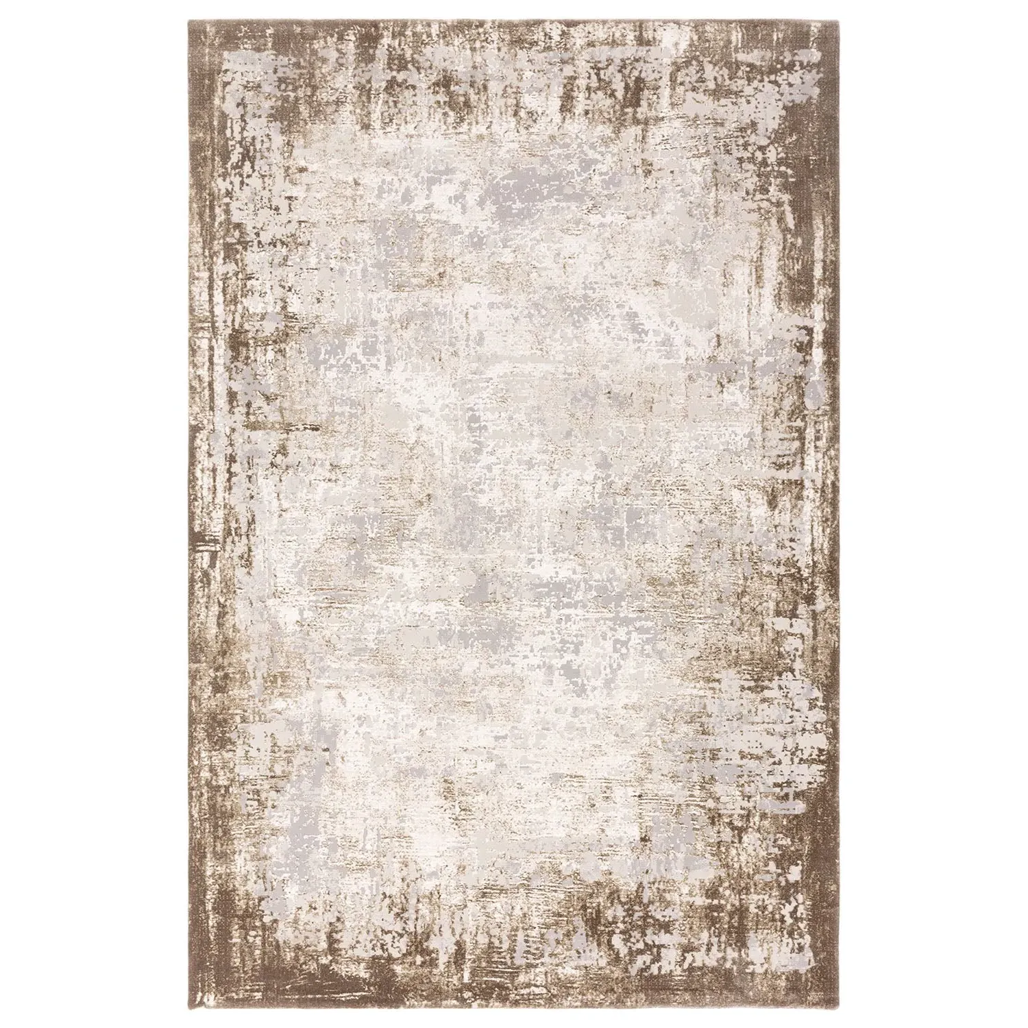 Border Rug with Multi-Dimensional Pile - Beige