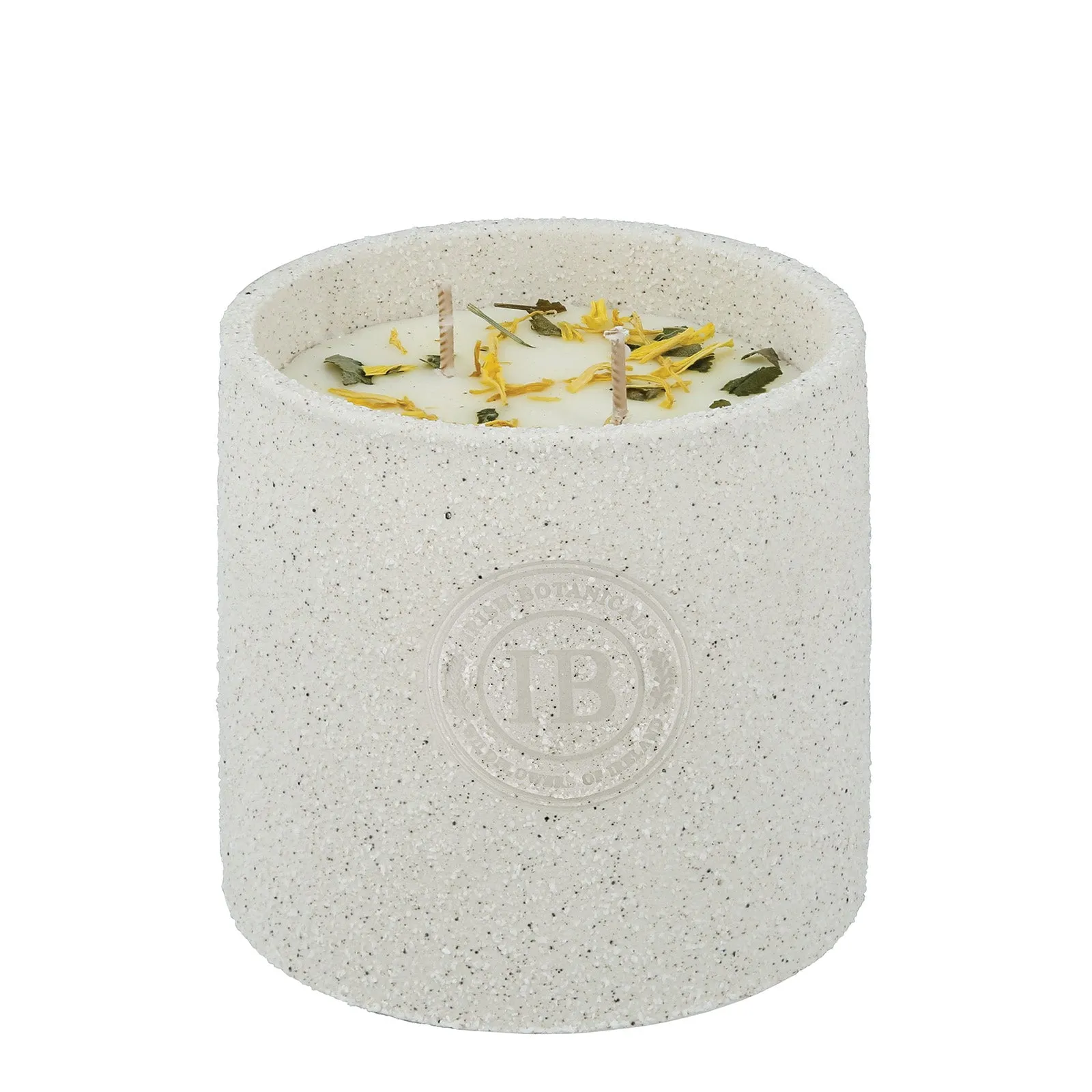 Botanical Candle with Dried Flowers - White