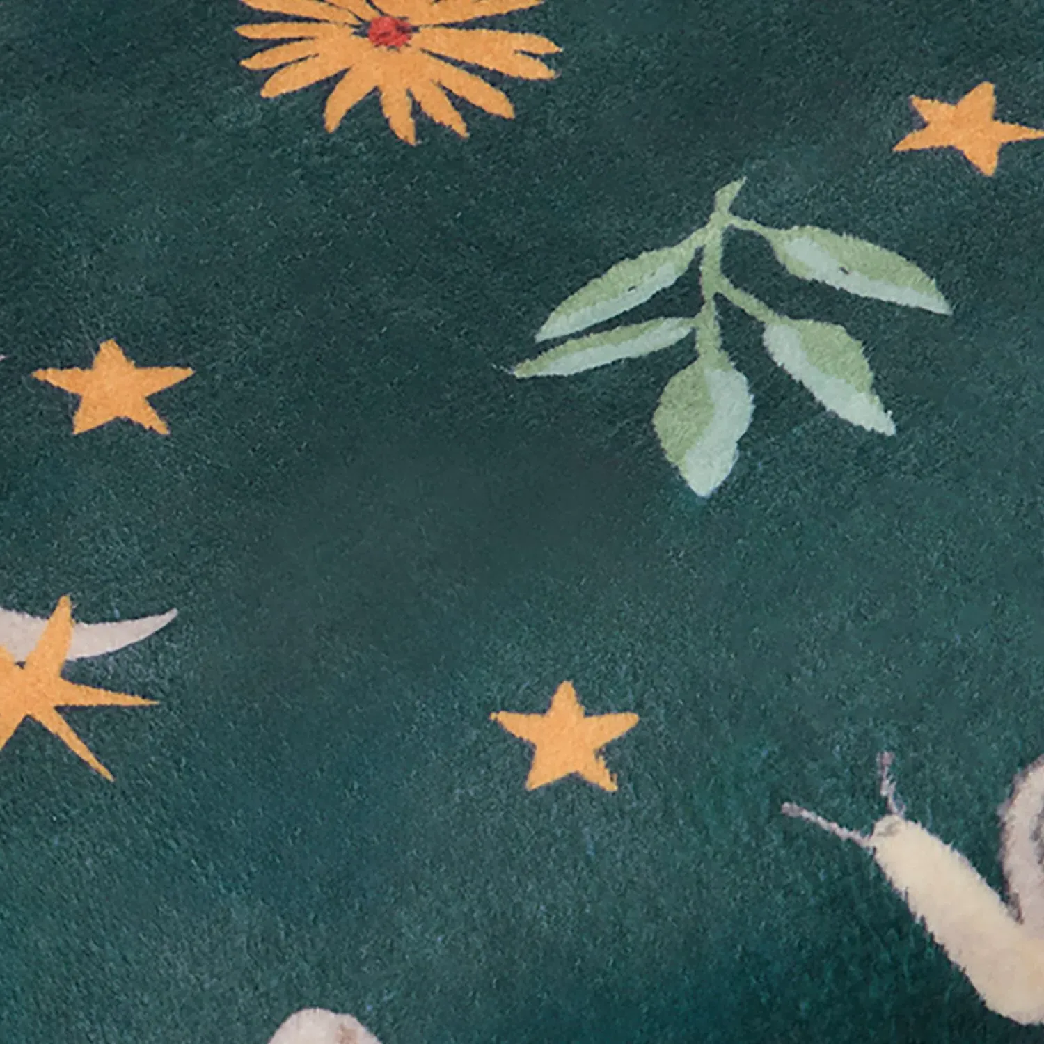 Botanical Mushrooms Fleece Throw - Green by Julian Charles, alternate view