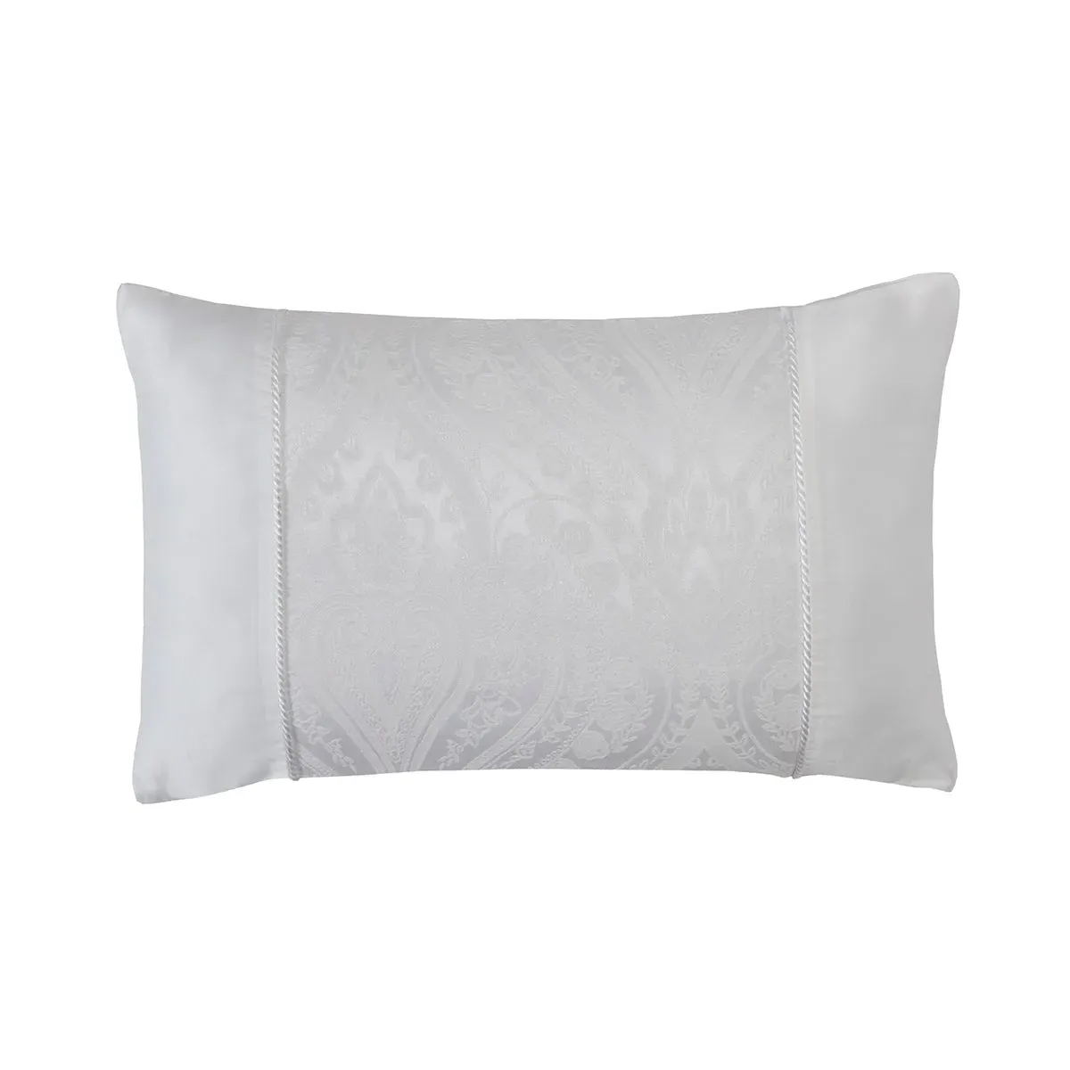 Boudoir Cushion with Rope Detail - White, Jacquard