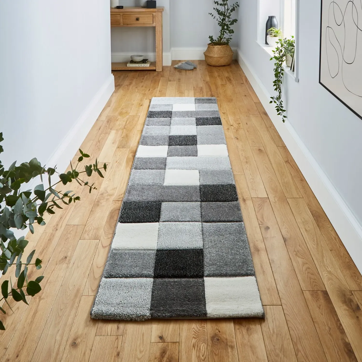 Brooklyn 646 Geometric Runner Rug - Grey, Polypropylene product