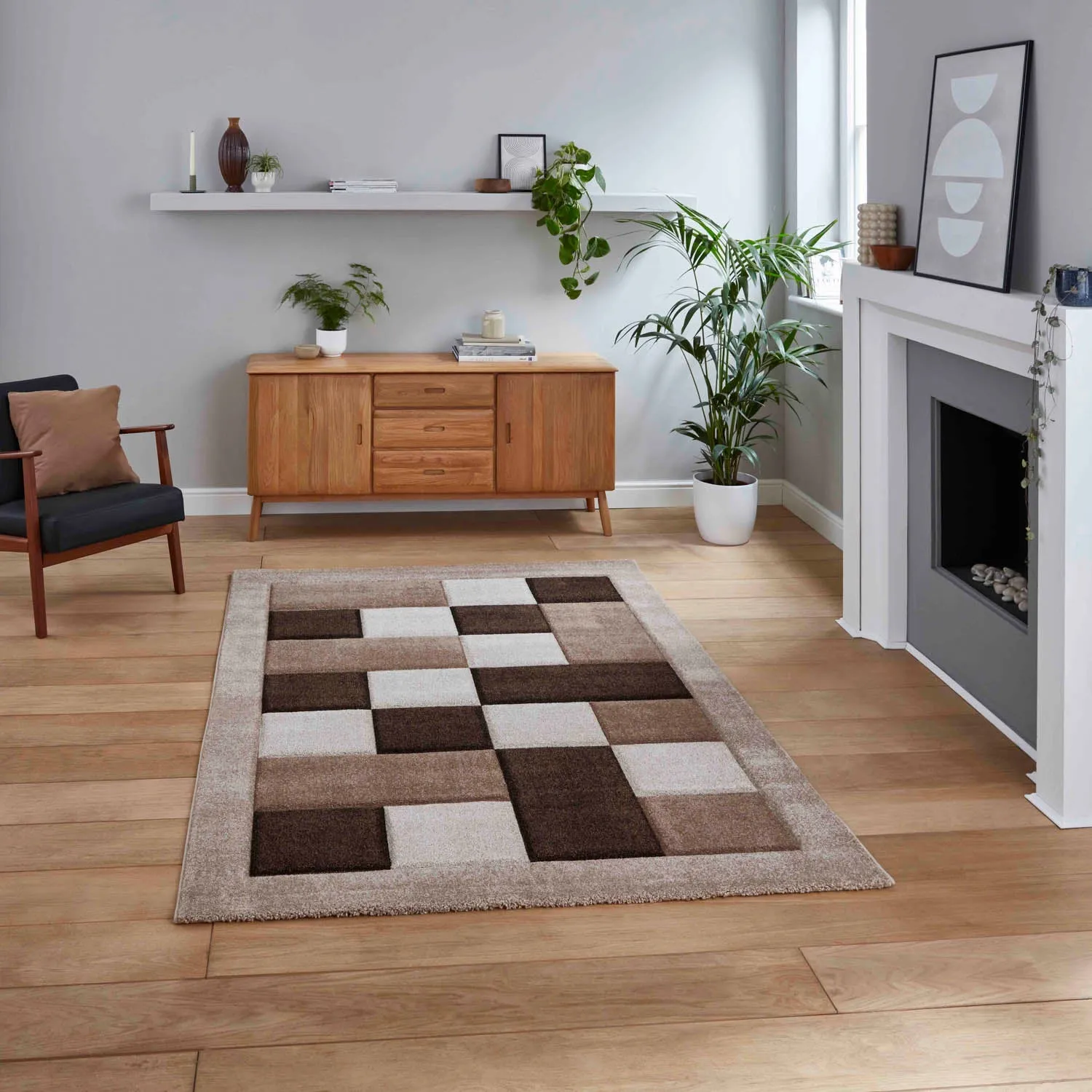 Hand-Carved Rug with Heat Set Friese - Beige product