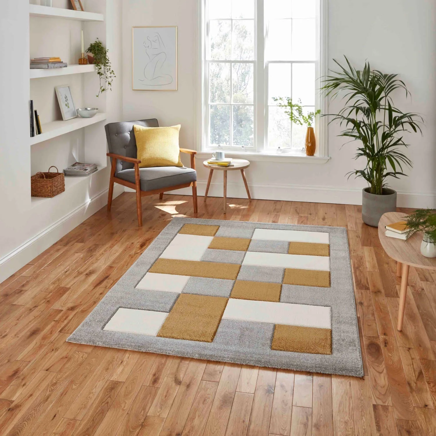 Hand-Carved Rug with Pattern - Grey, Polypropylene product