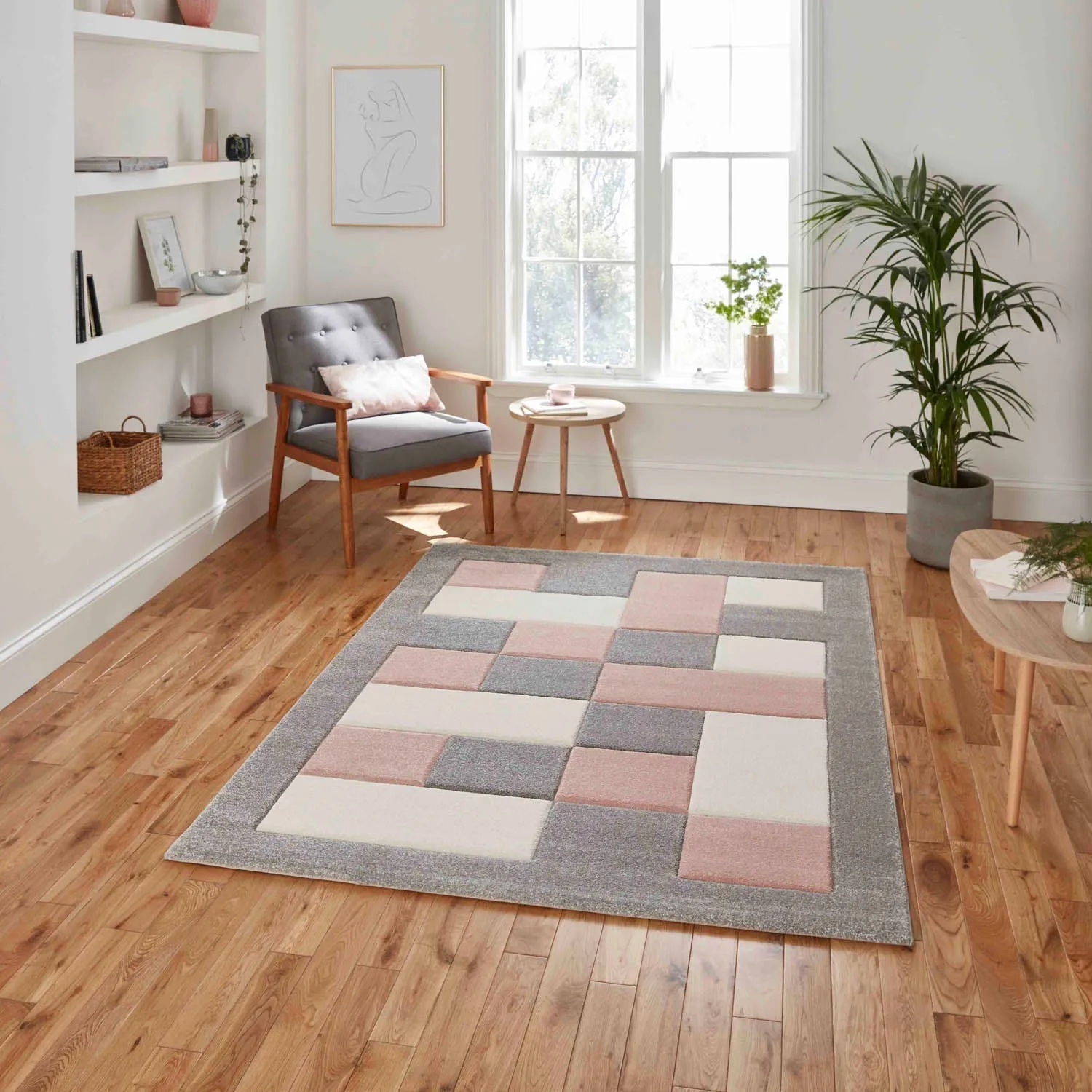 Brooklyn BRK04 Rug - Grey/Rose, Polypropylene product