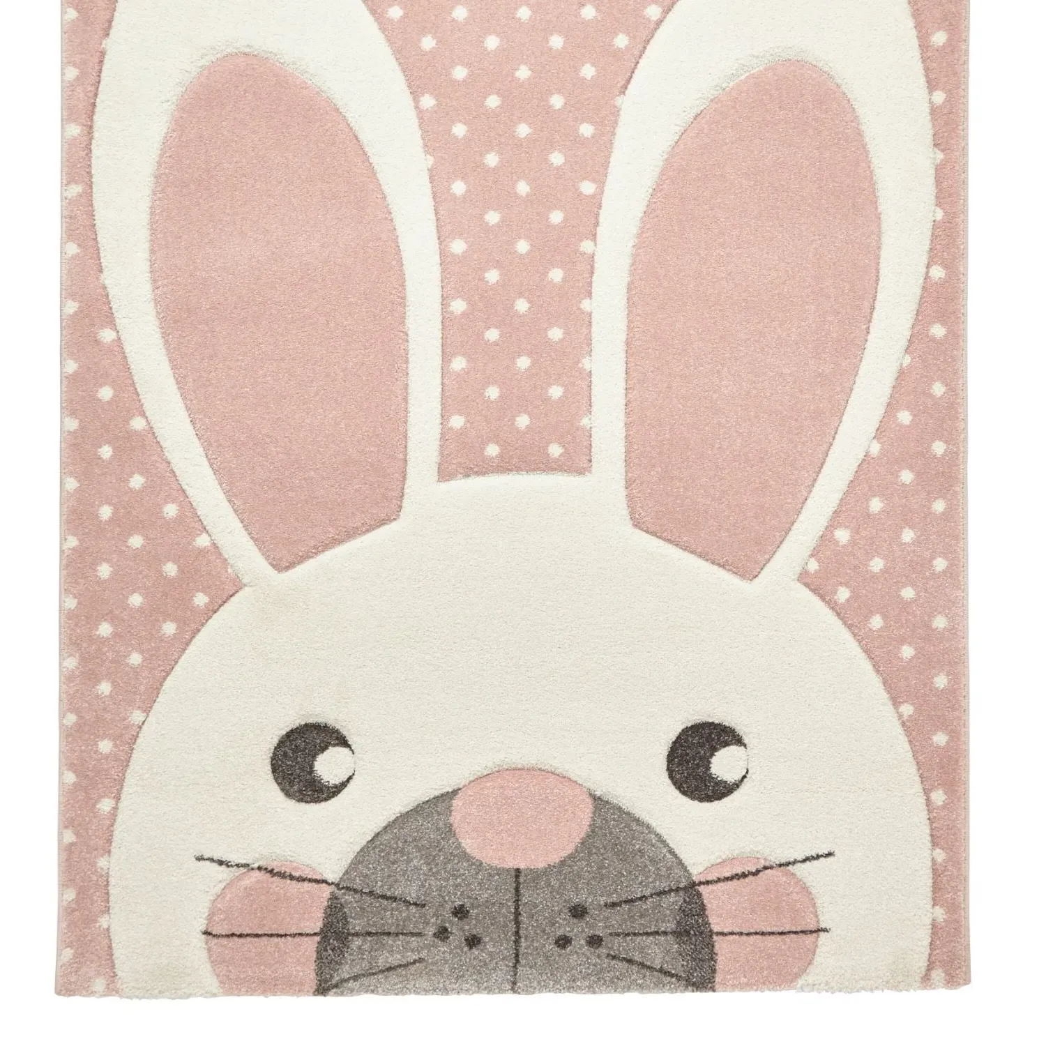 Rabbit Design Kids Rug - Pink, Polypropylene alternate view